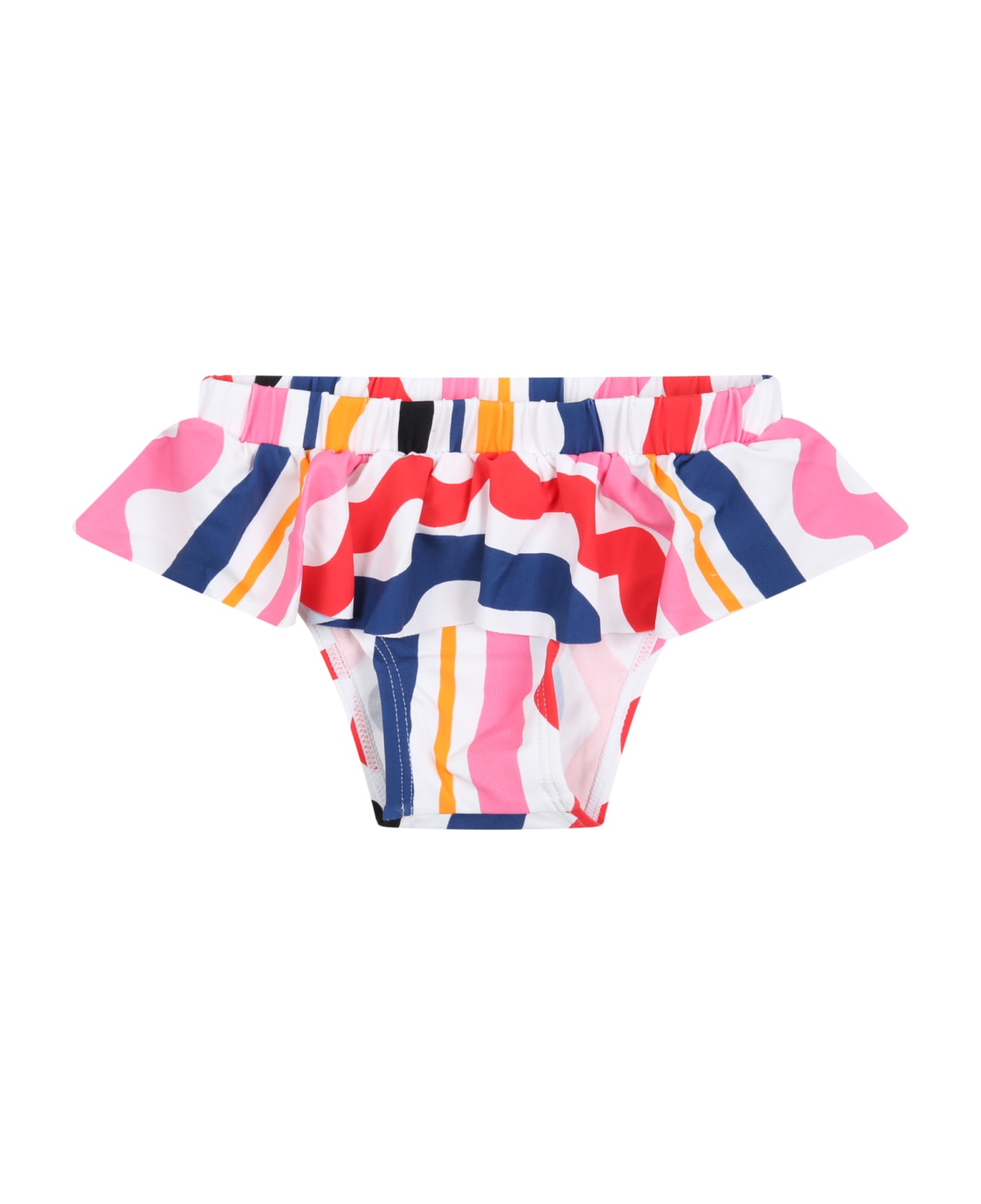 Stella McCartney Kids Multicolor Swimsuit For Baby Girl With Zebras - Multicolor