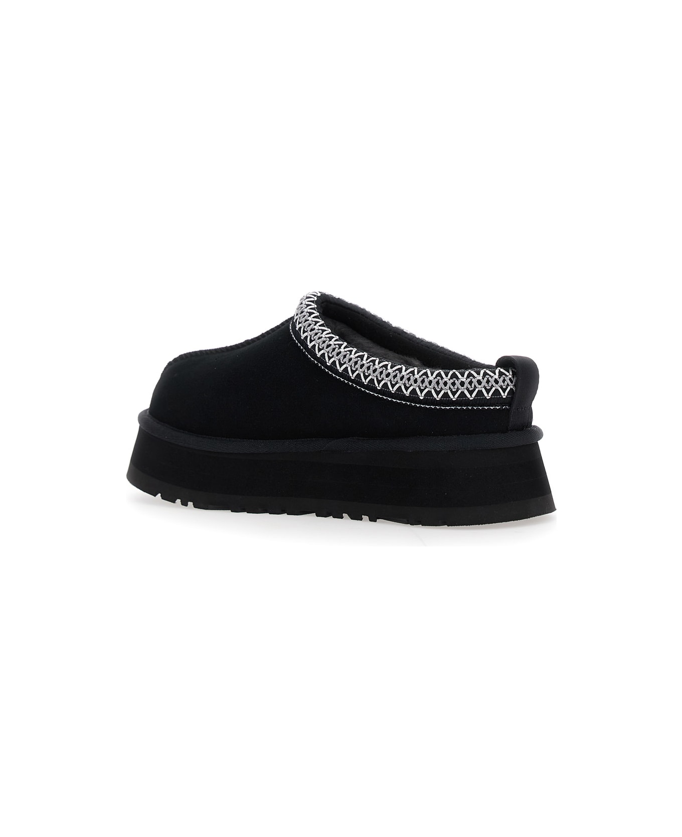 UGG Tasman Black Plaited Hem Mules In Suede Woman - Black