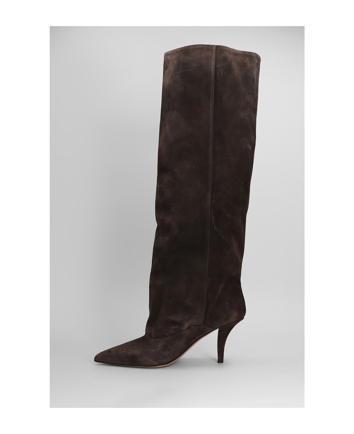 Paris Texas Ines Reverse 75 High Heels Boots In Brown Suede - brown