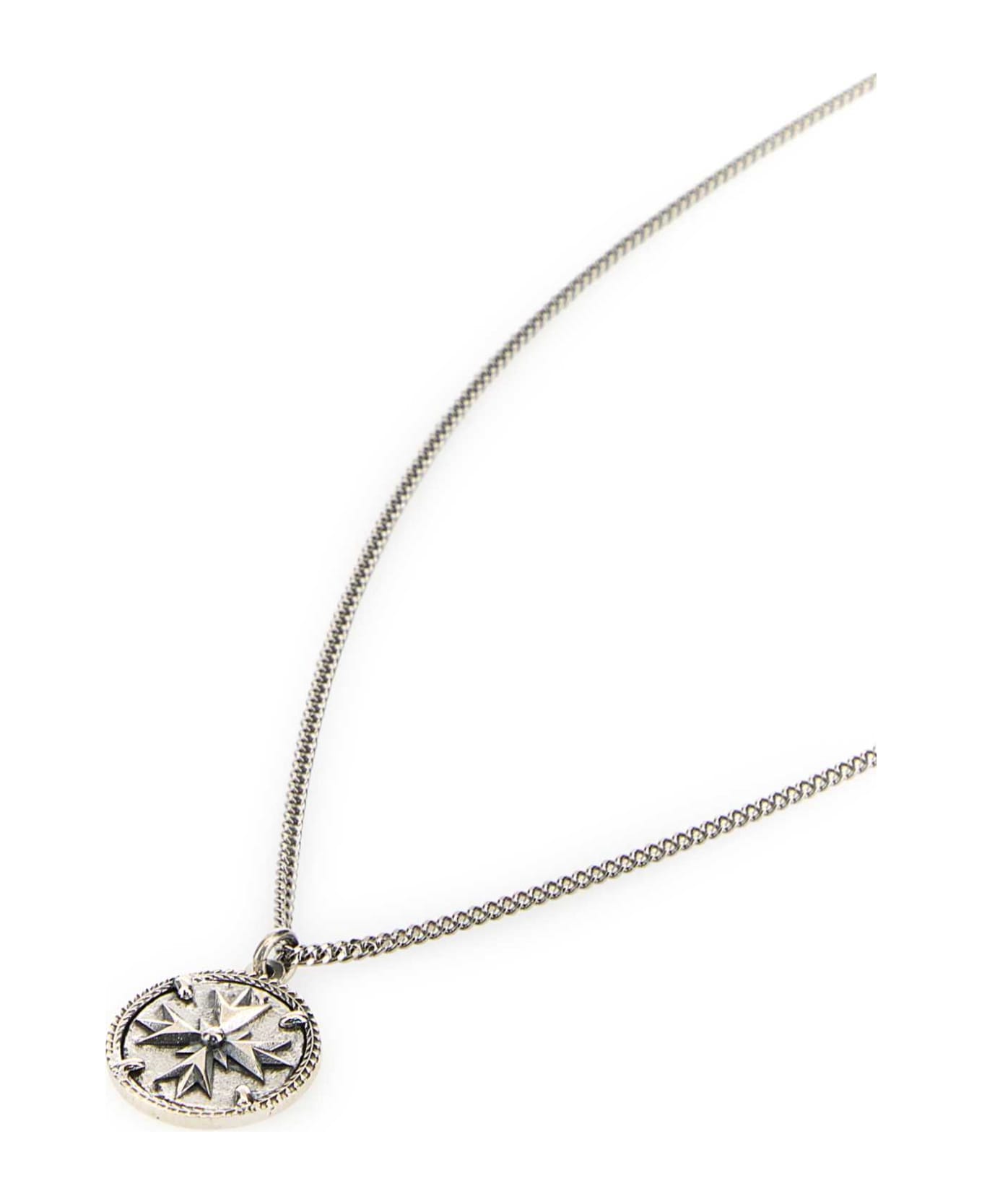 Emanuele Bicocchi 925 Silver Moneta Crest Necklace - SILVER