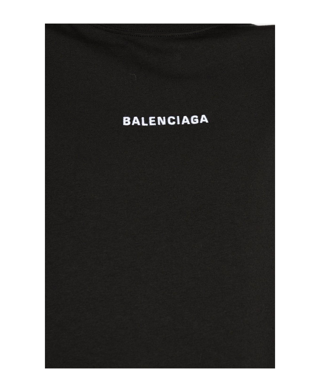 Balenciaga Logo Crop T-shirt - Black