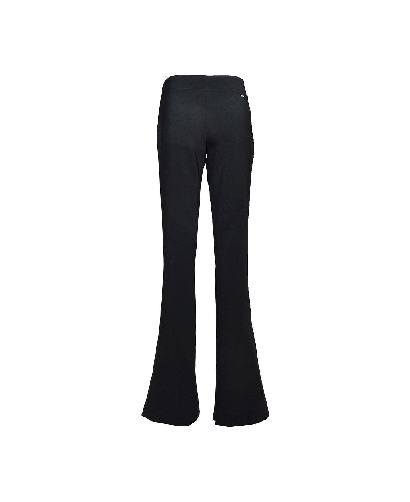 Dsquared2 Logo Plaque Skinny Flared Trousers - BLACK