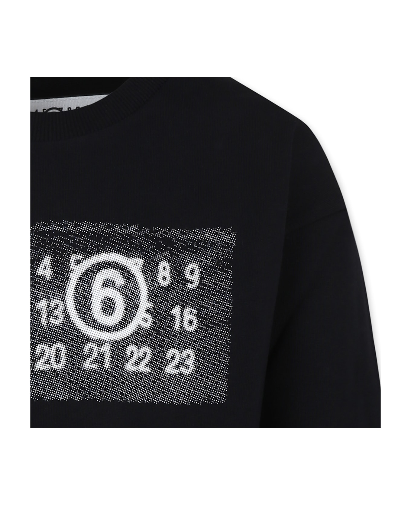 MM6 Maison Margiela Black Sweatshirt For Kids With Logo - Black