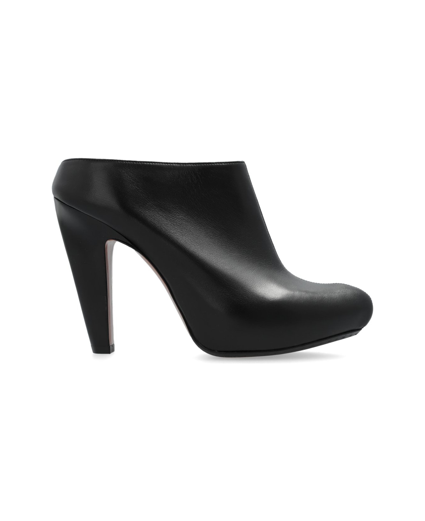 Alexander McQueen High Heeled Edge Platform Mules - BLACK