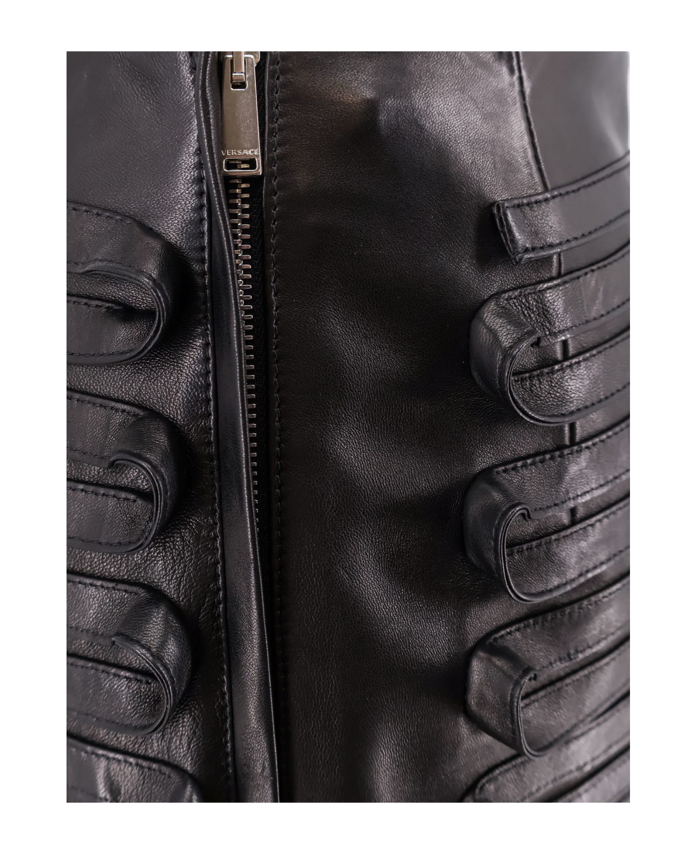 Versace Leather Skirt - Black