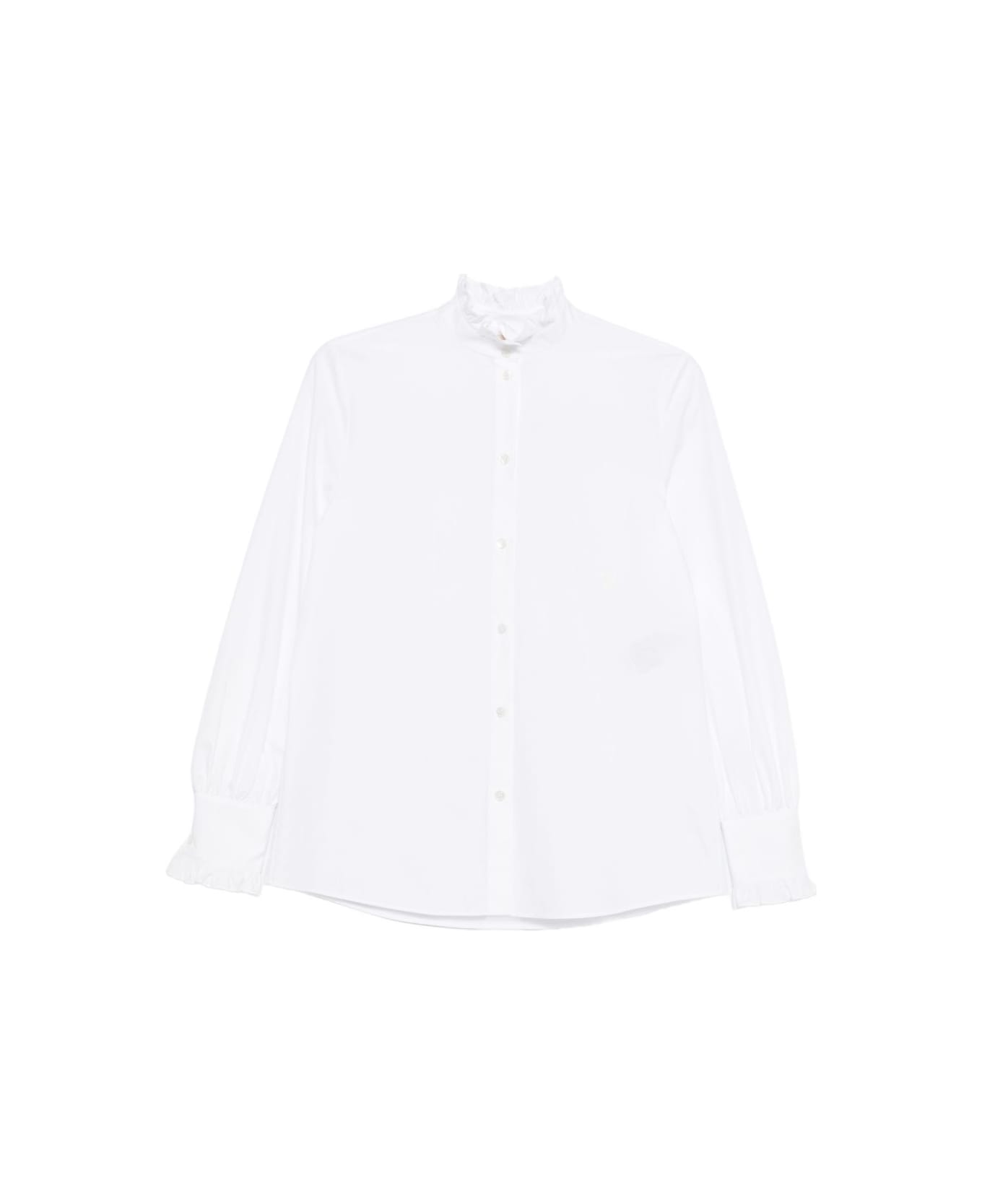 Valentino Garavani High-neck Shirt With Ruffles - White