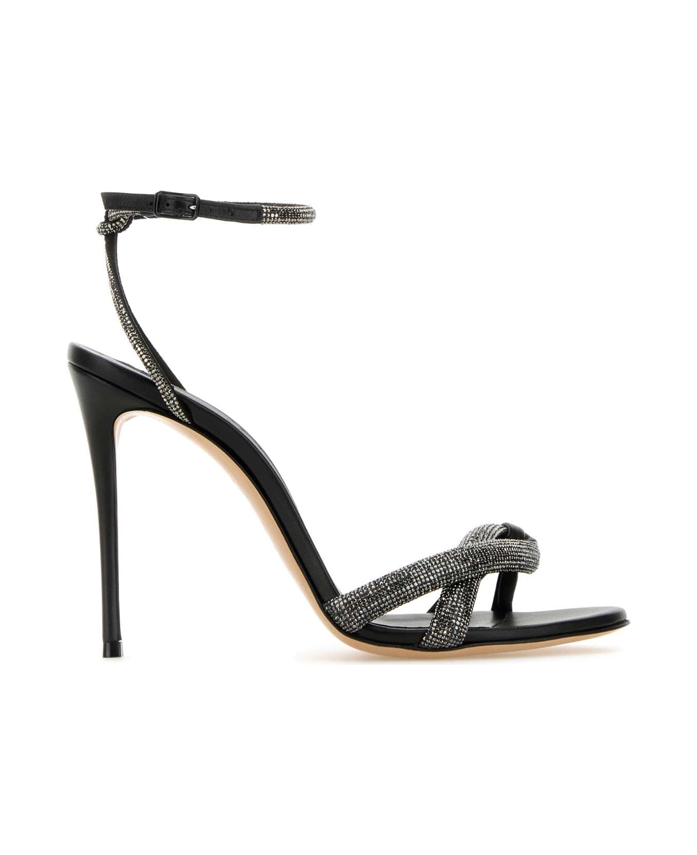 Casadei Black Leather Taylor Sandals - NERO