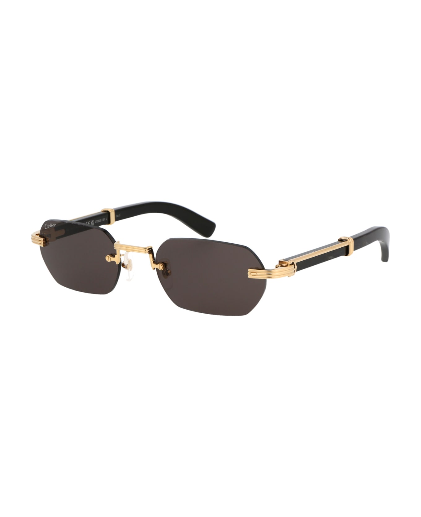 Cartier Eyewear Ct0362s Sunglasses - 001 GOLD BLACK GREY