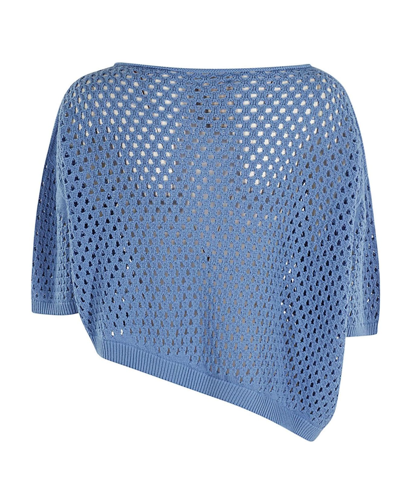 SEMICOUTURE Blue Cotton Sweater - Blue