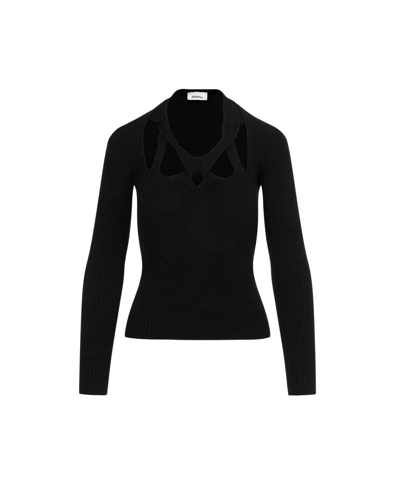 Isabel Marant Cut-out Detailed Knitted Jumper - Black