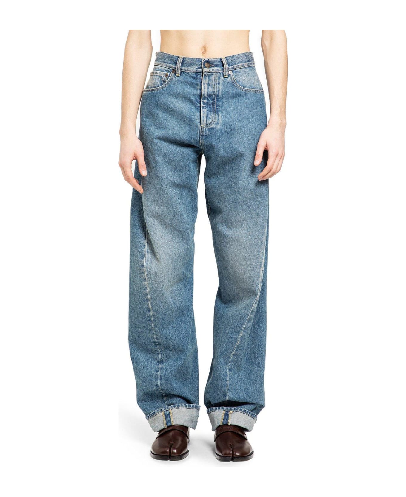 Maison Margiela Mid-rise Seam-detailed Tapered Jeans - 985