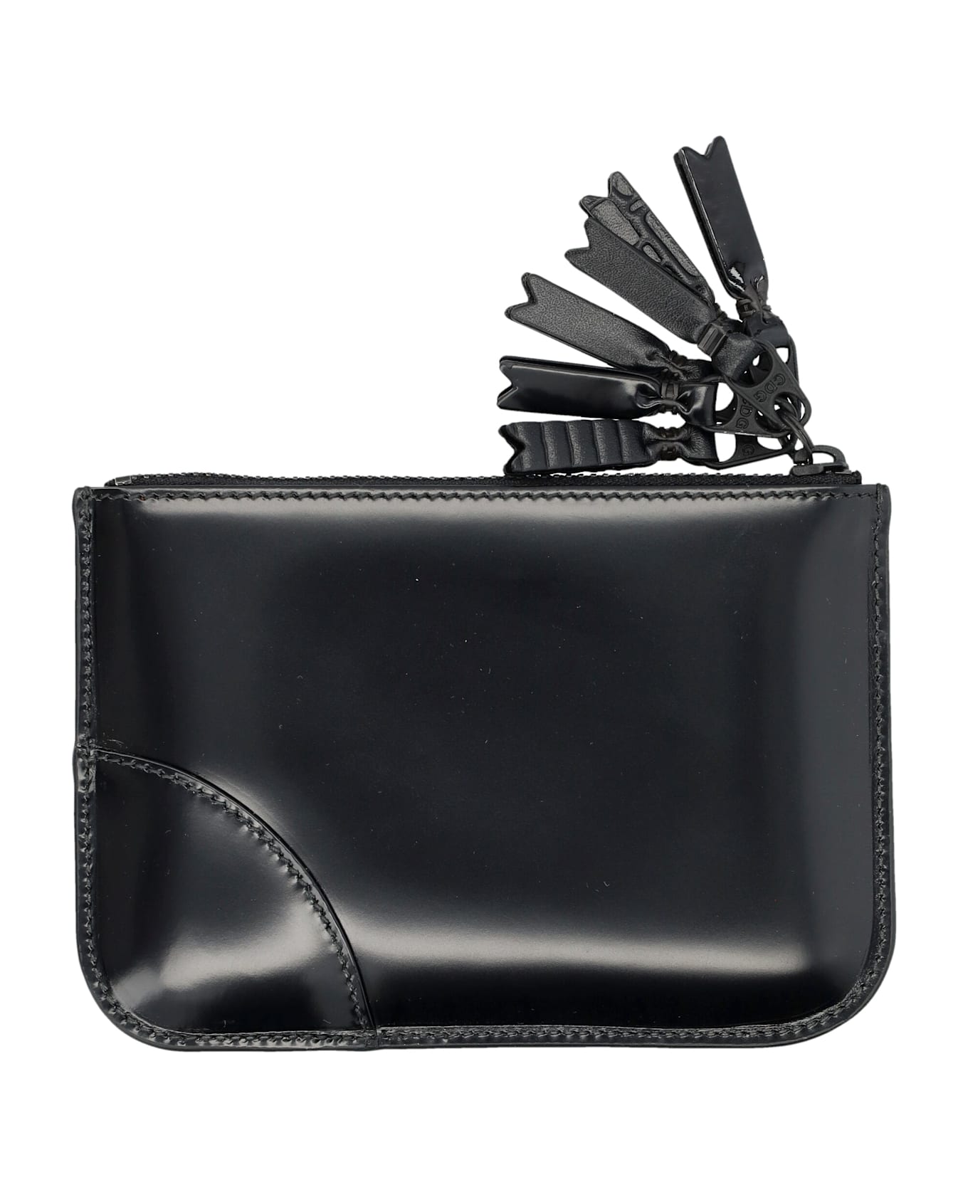 Comme des Garçons Wallet Zipper Medley Xsmall Zip Pouch - BLACK