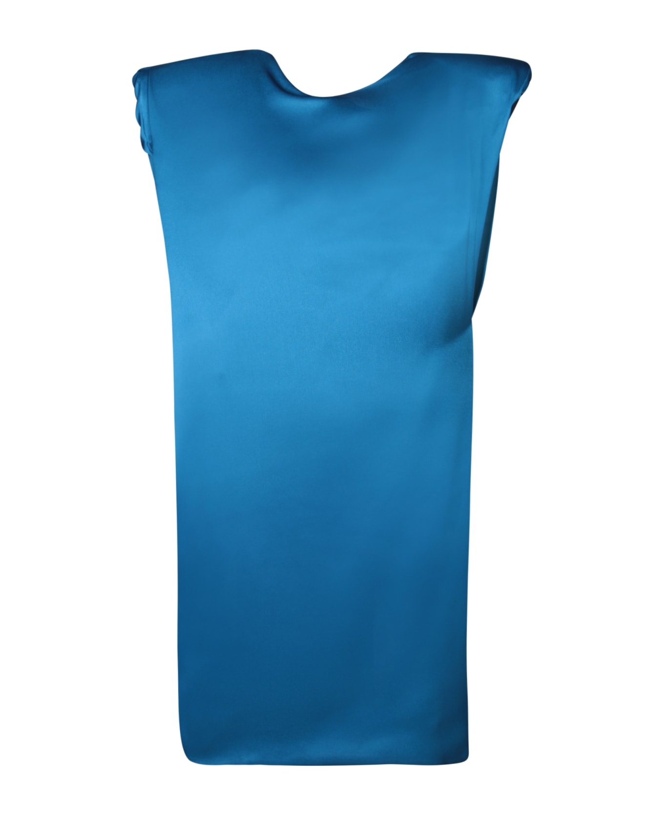 Rev Ayla Shoulder Pad Blue Dress - Blue