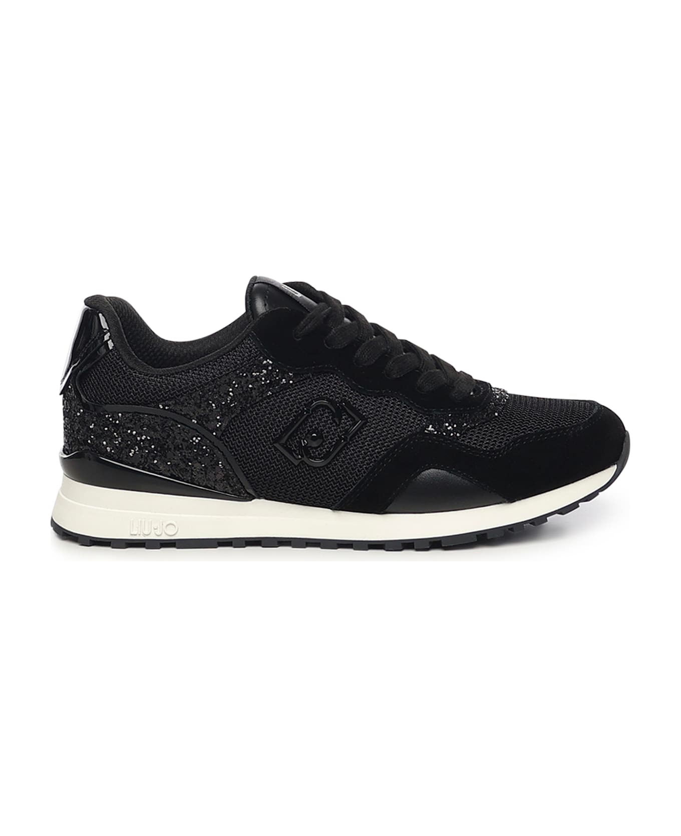 Liu-Jo Glitter And Mesh Sneakers - Black