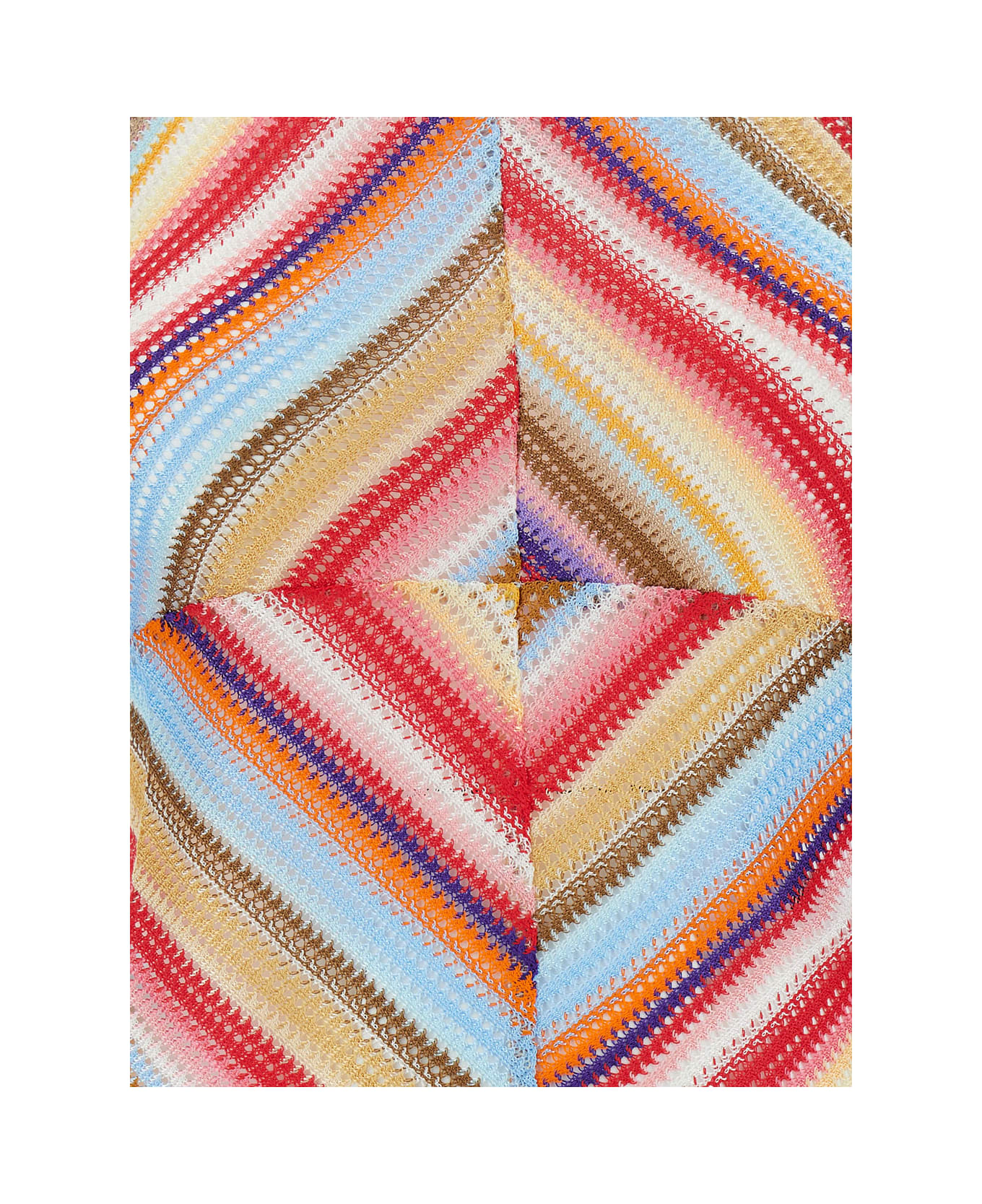 Missoni Multicolor Halterneck Top With Stripe Motif In Viscose Crochet Woman - Multicolor