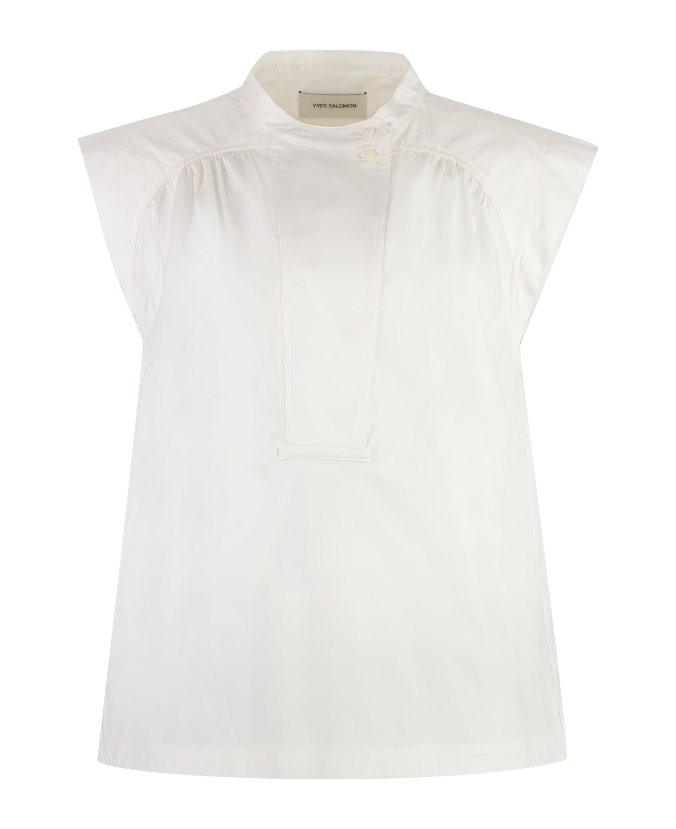 Yves Salomon Cotton Poplin Top - White