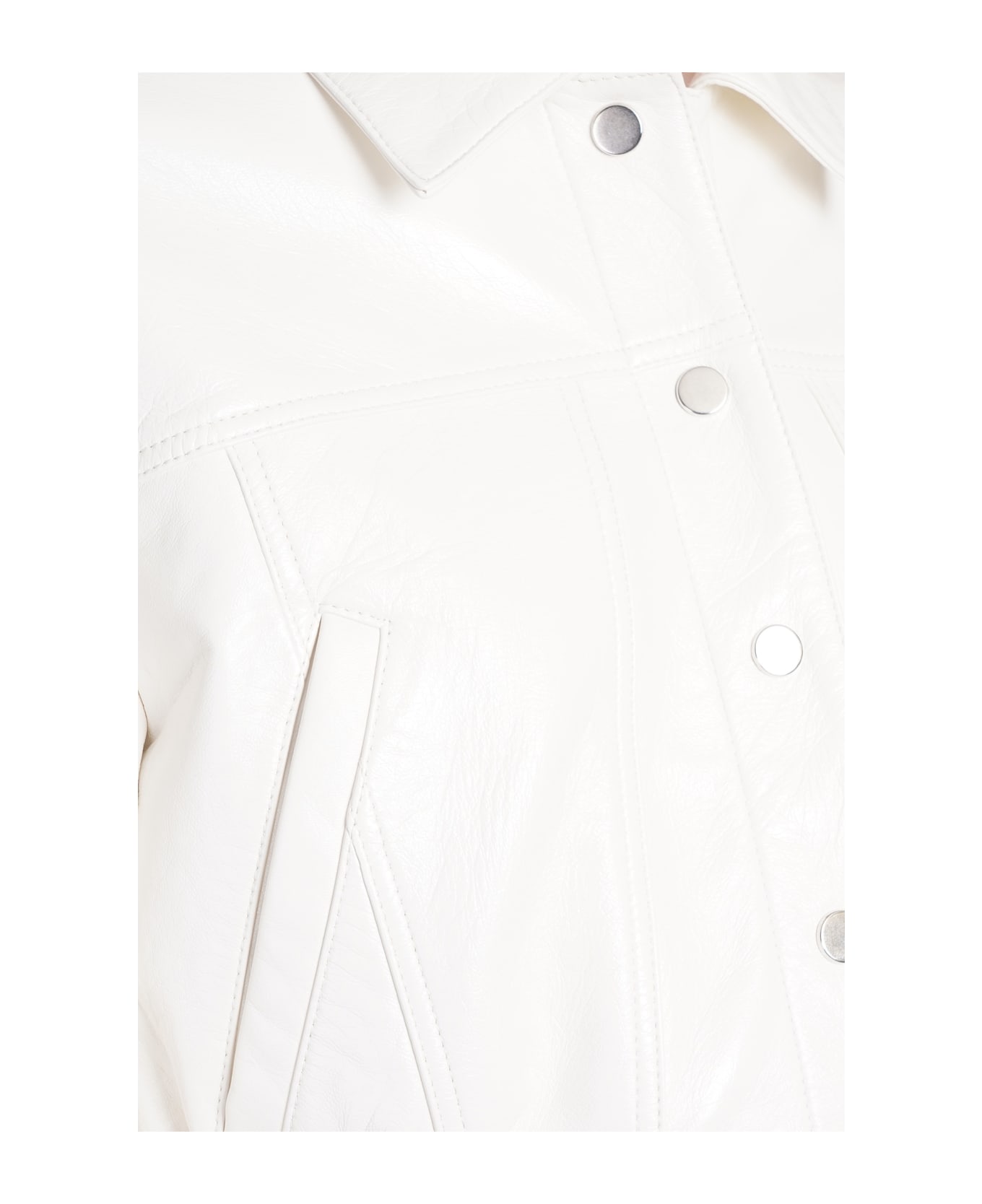 IRO Bulut Leather Jacket In White Leather - white