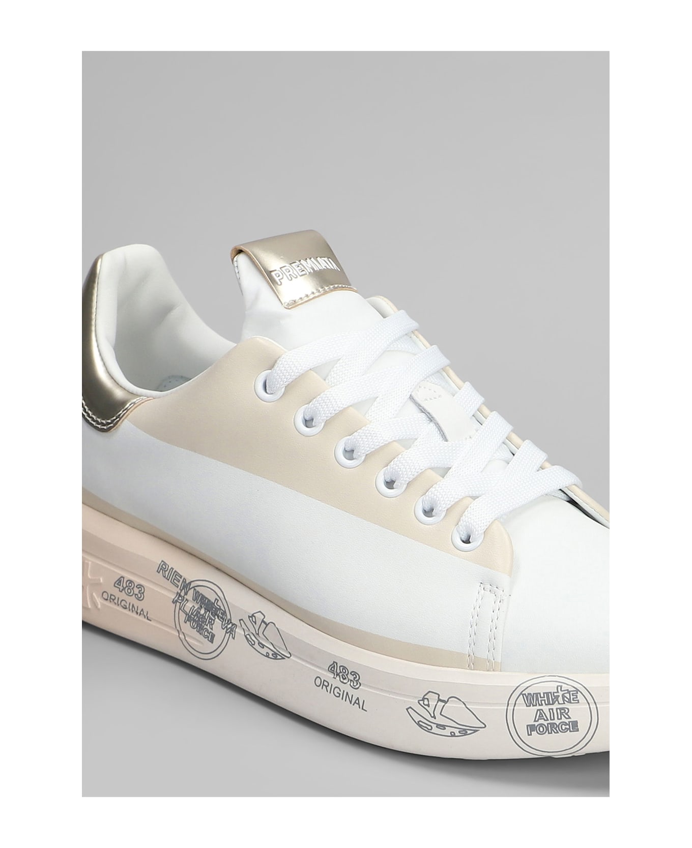 Premiata Belle Sneakers In White Leather - white