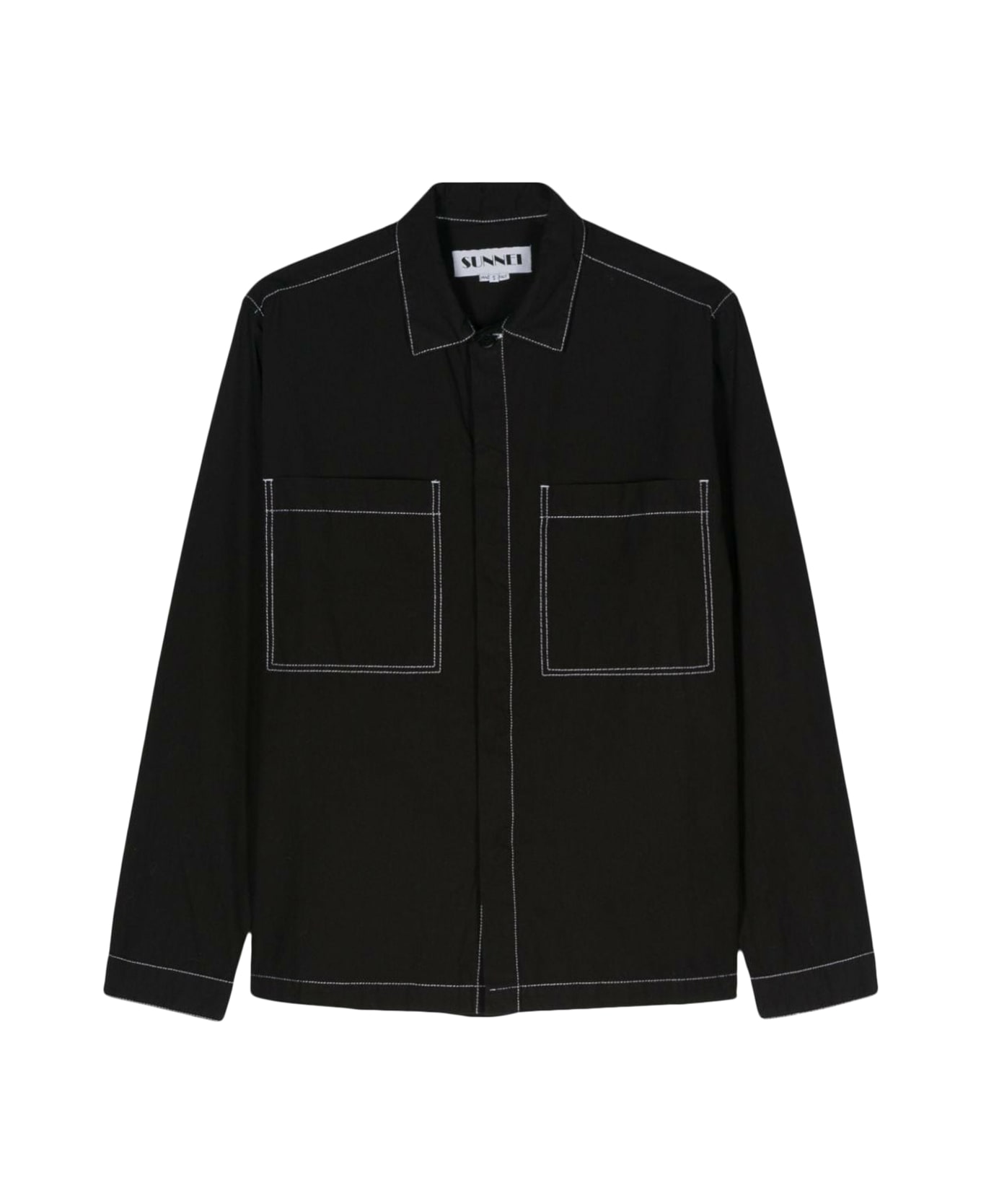 Sunnei Regular Shirt W Pockets - Black シャツ