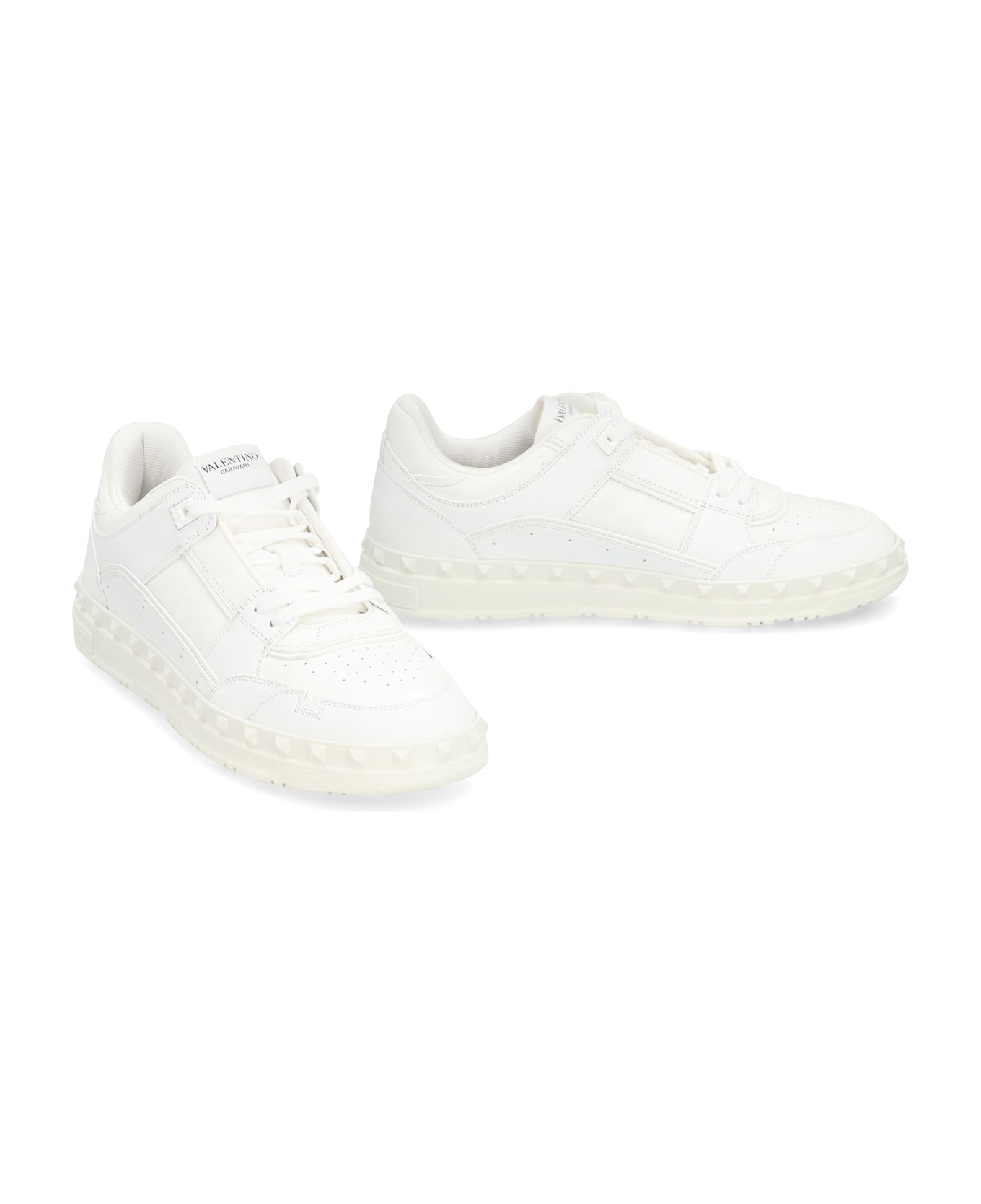 Valentino Garavani Freedots Leather Low-top Sneakers - White