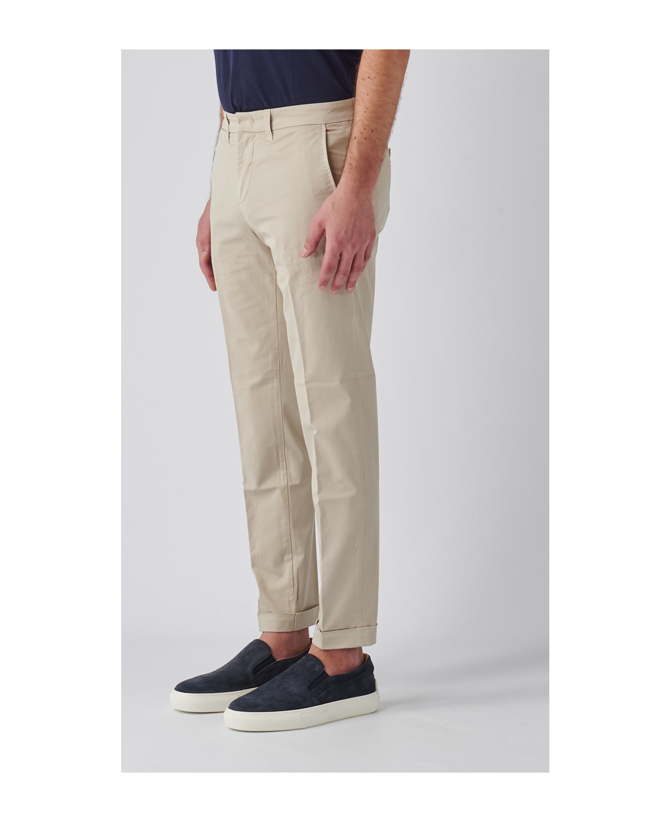 Fay Capri Trousers With Turn-up - BEIGE