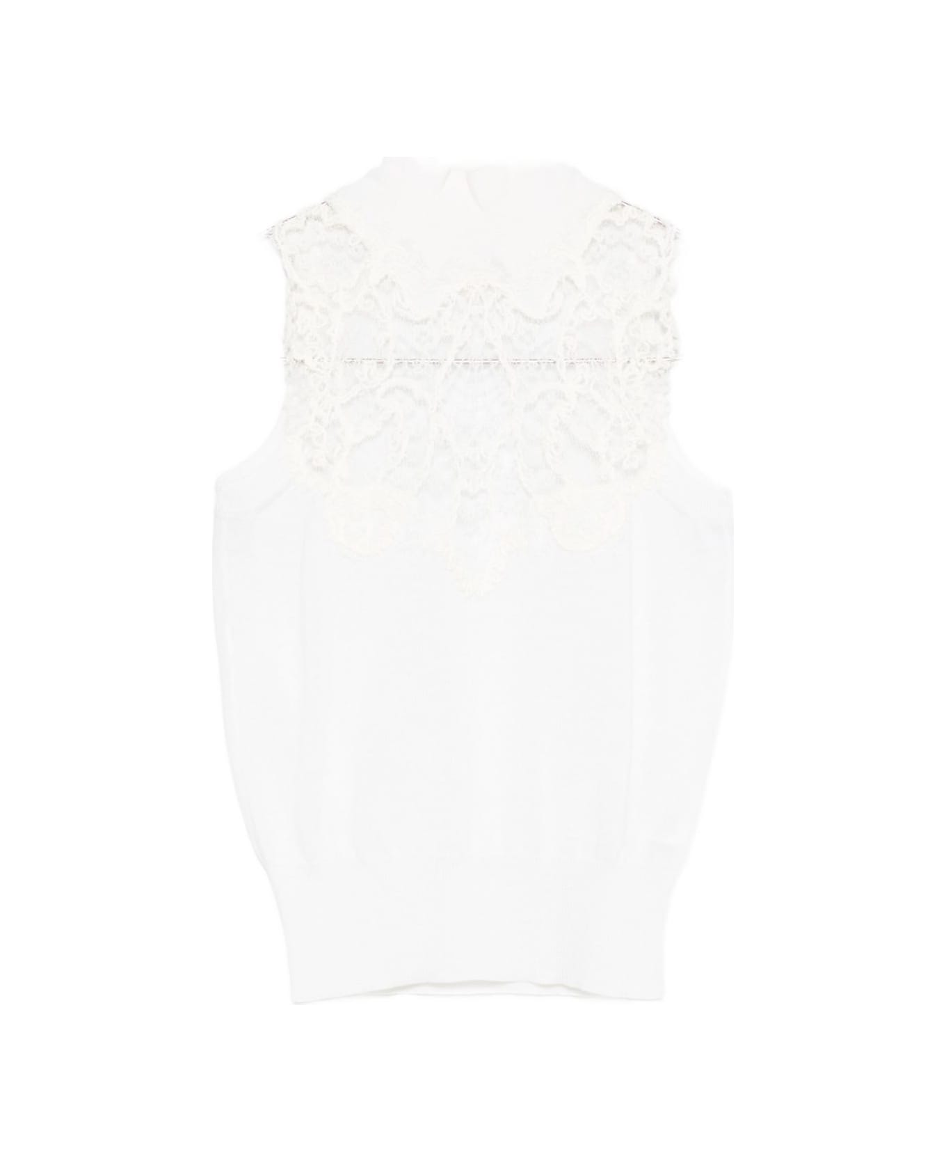 Ermanno Scervino Wool Blend Tank Top - White