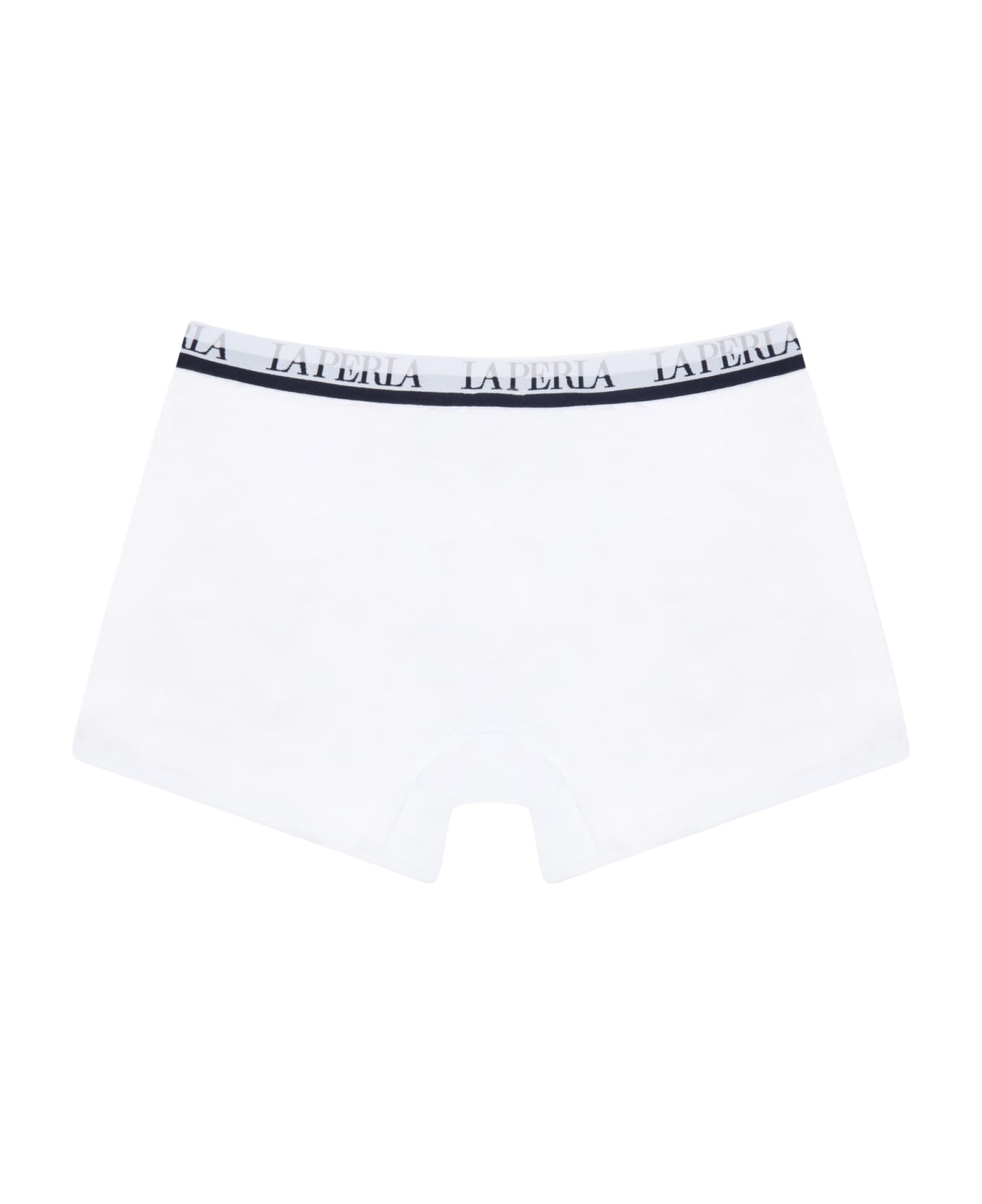La Perla White Boxer For Boy With Logos - White アンダーウェア