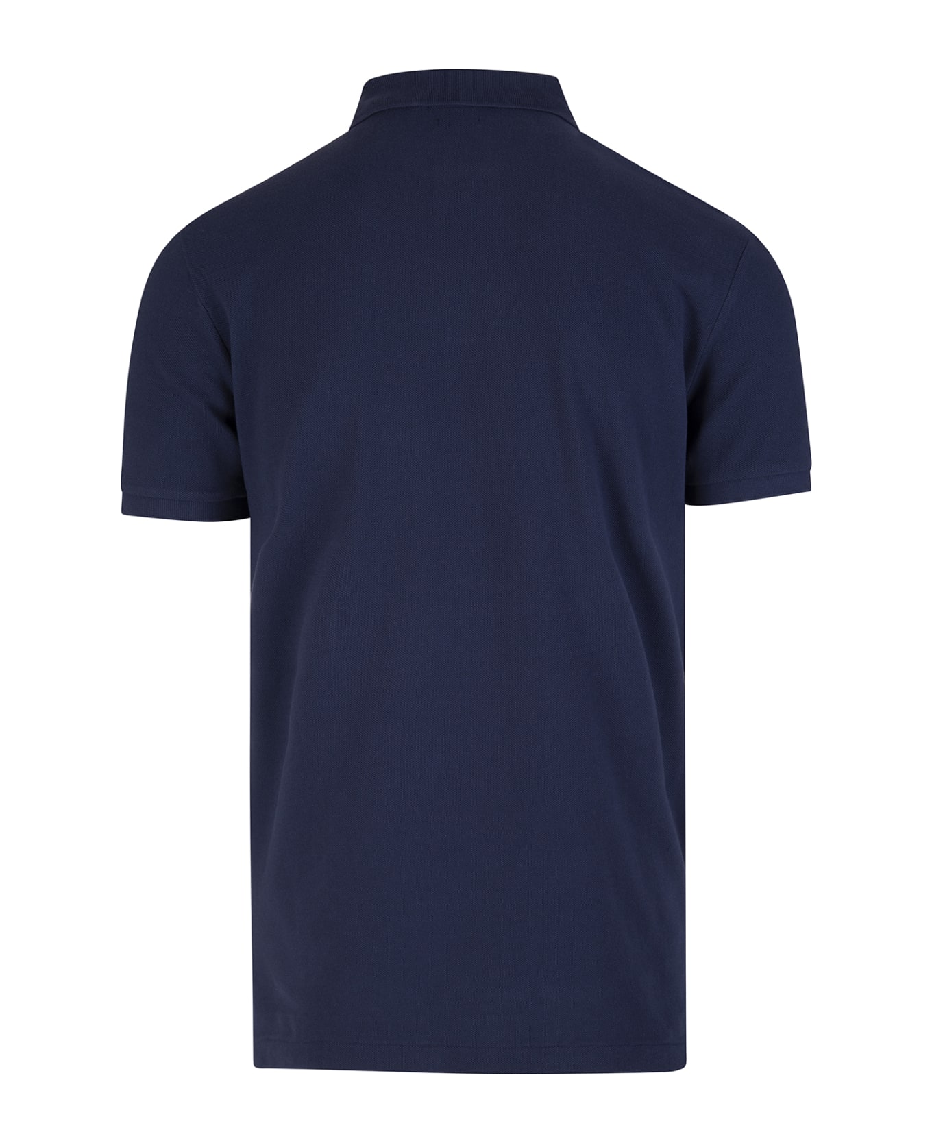 Ralph Lauren Man Slim-fit Custom Polo Shirt In Night Blue Pique' With Contrast Pony - BLUE ポロシャツ