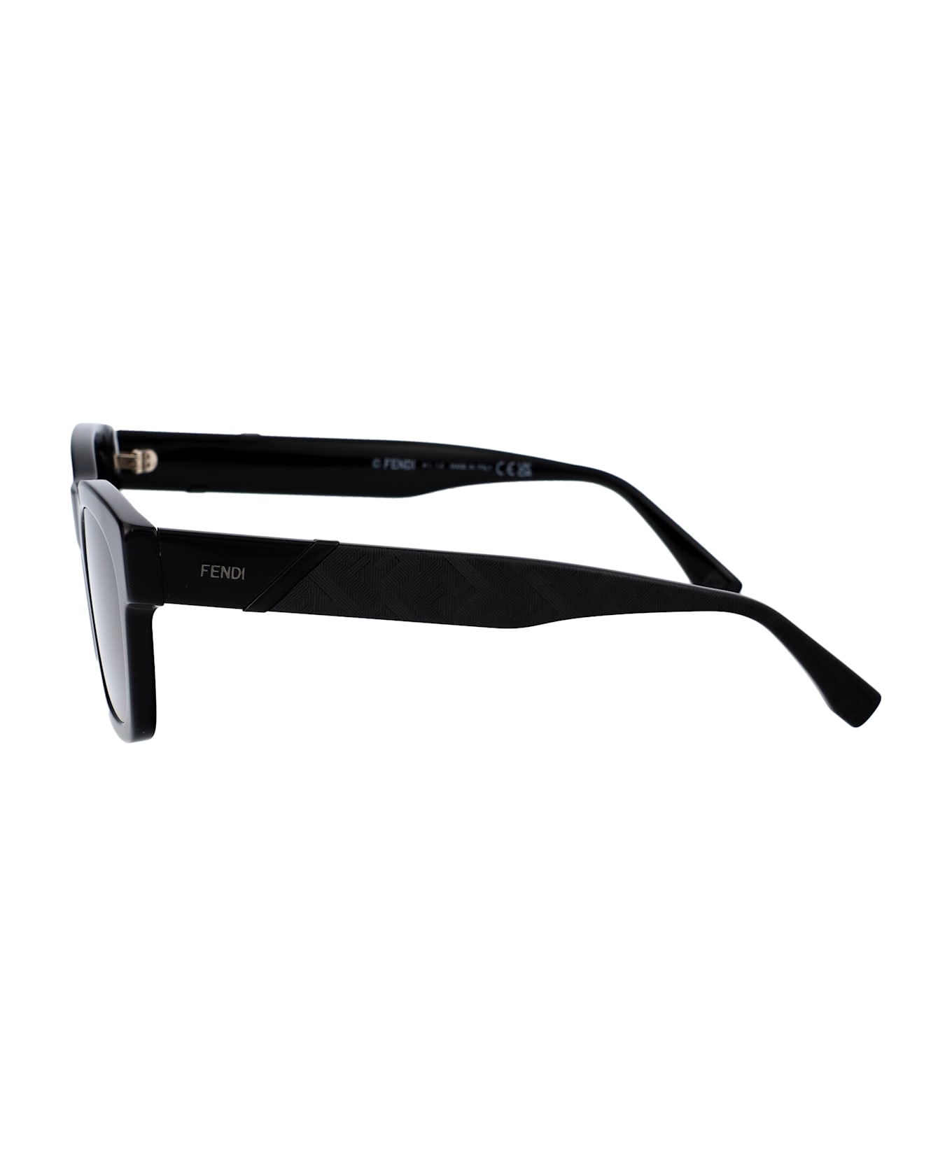 Fendi Eyewear Fendi Diagonal Sunglasses - 01A SHINY BLACK / SMOKE