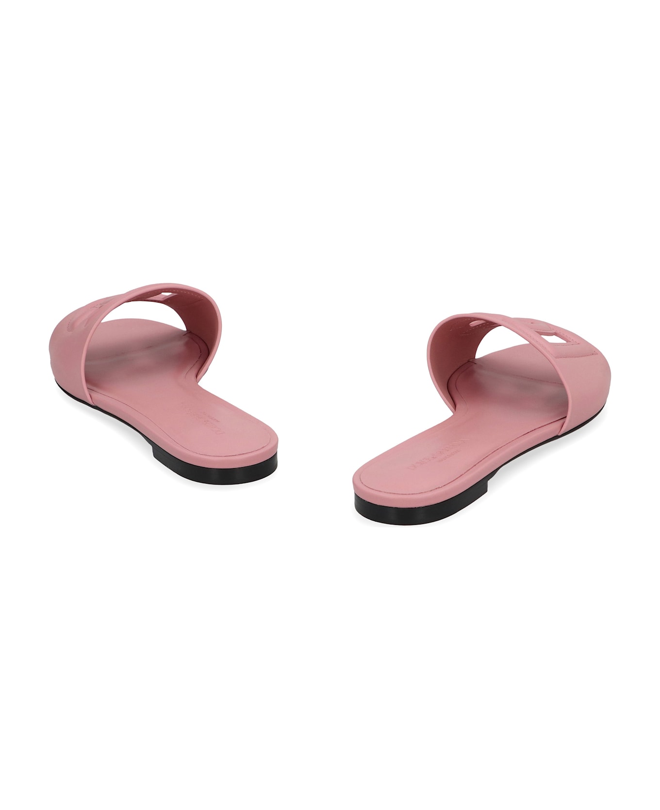 Dolce & Gabbana Leather Slides - Pink