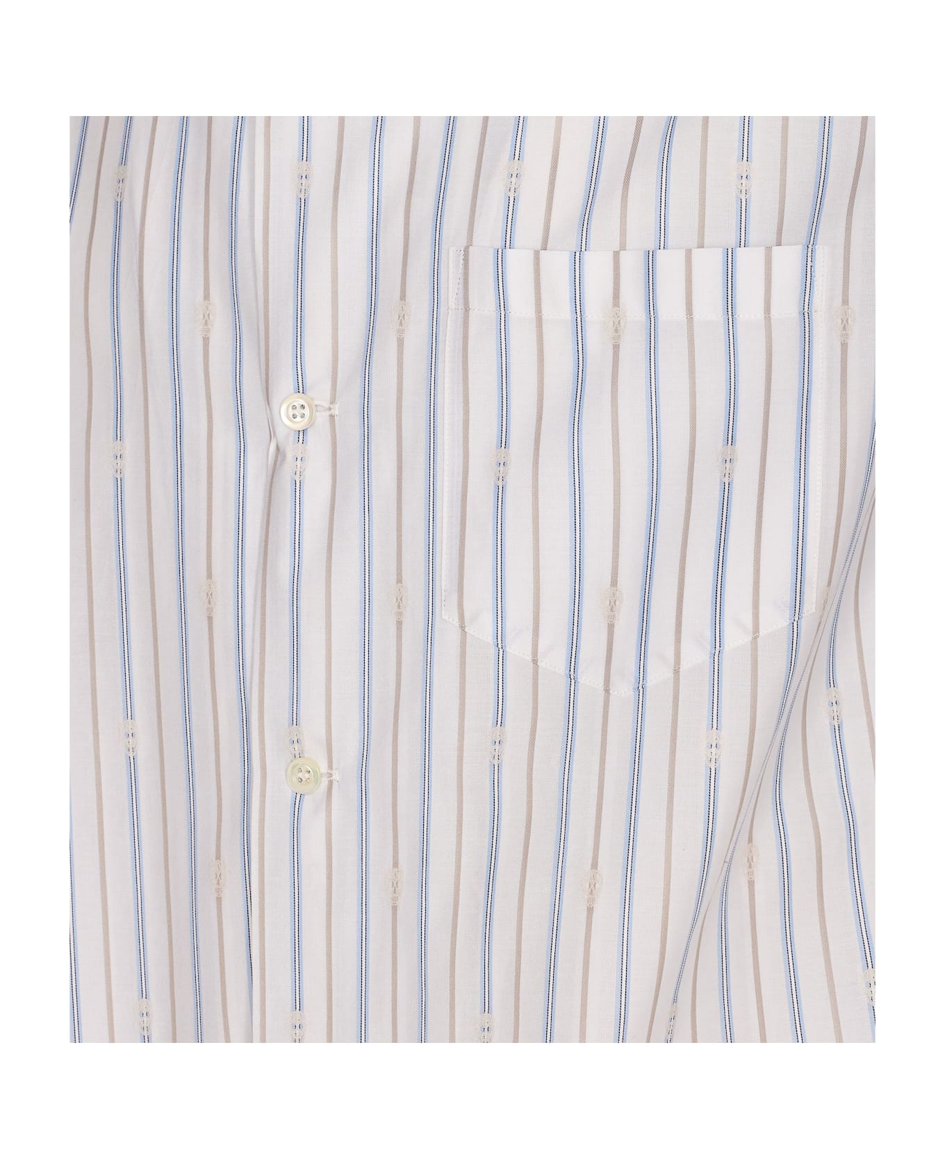Alexander McQueen Skull Stripe Motif Shirt - White