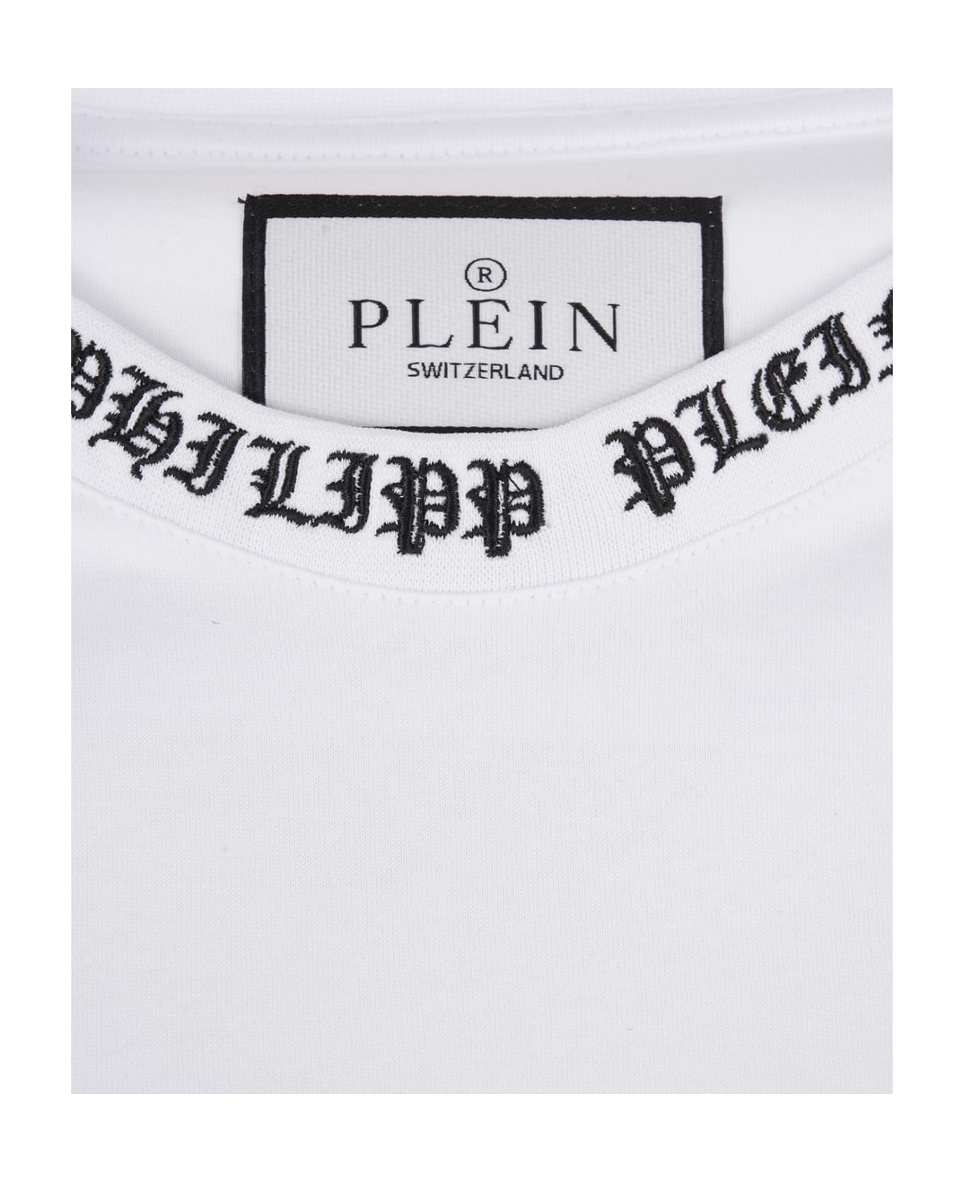Philipp Plein White T-shirt With Embroidered Logo - White
