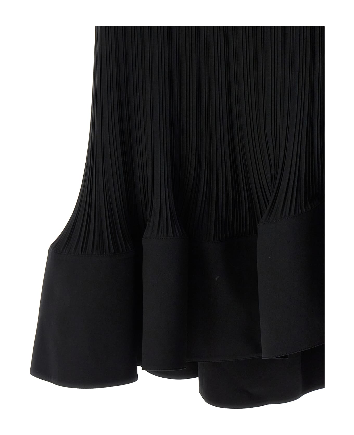 Lanvin Long Pleated Dress - Black  