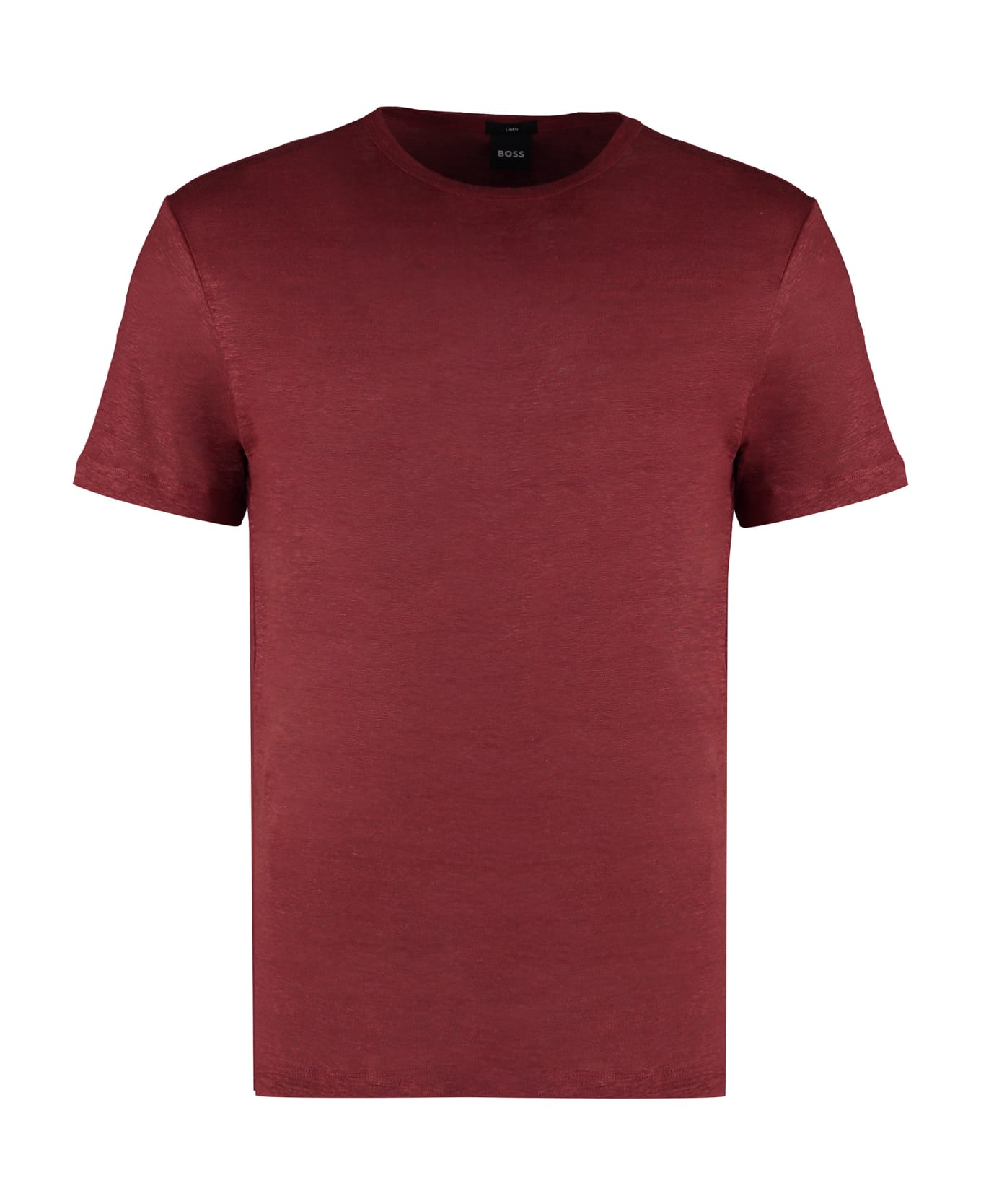 Hugo Boss Linen Crew-neck T-shirt - red