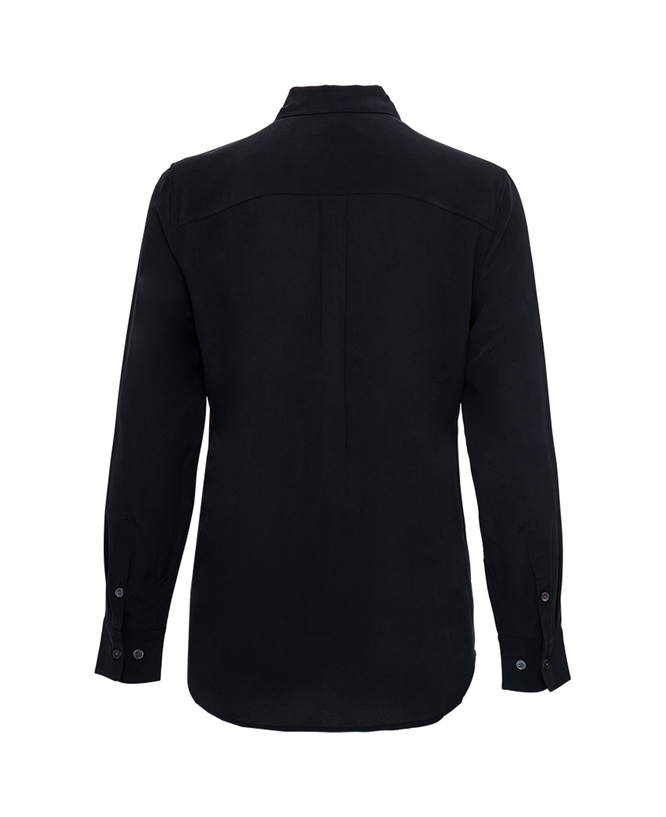 Equipment Black Silk Shirt With Pockets - Black