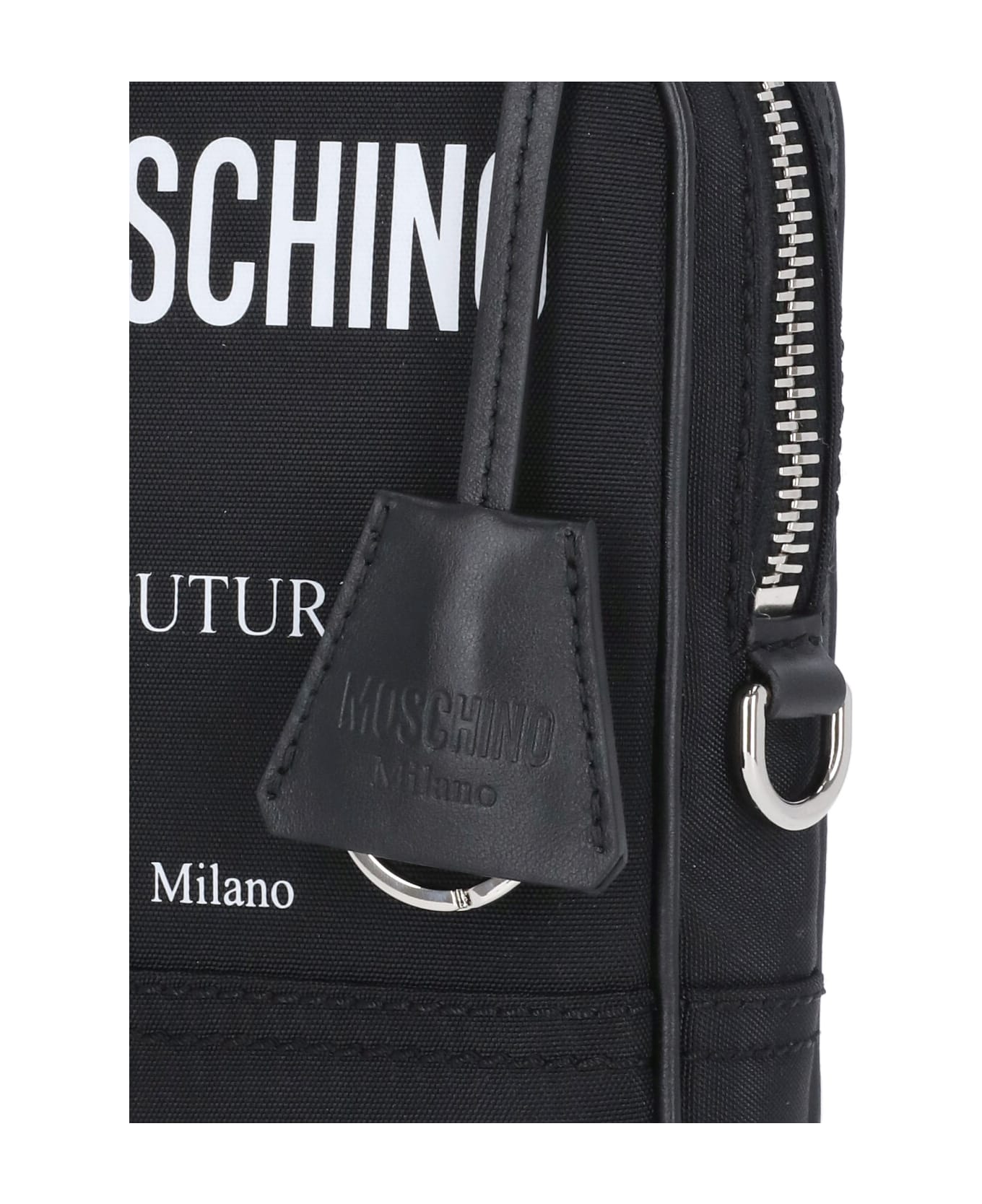 Moschino Shoulder Bag With Logo - Black ショルダーバッグ