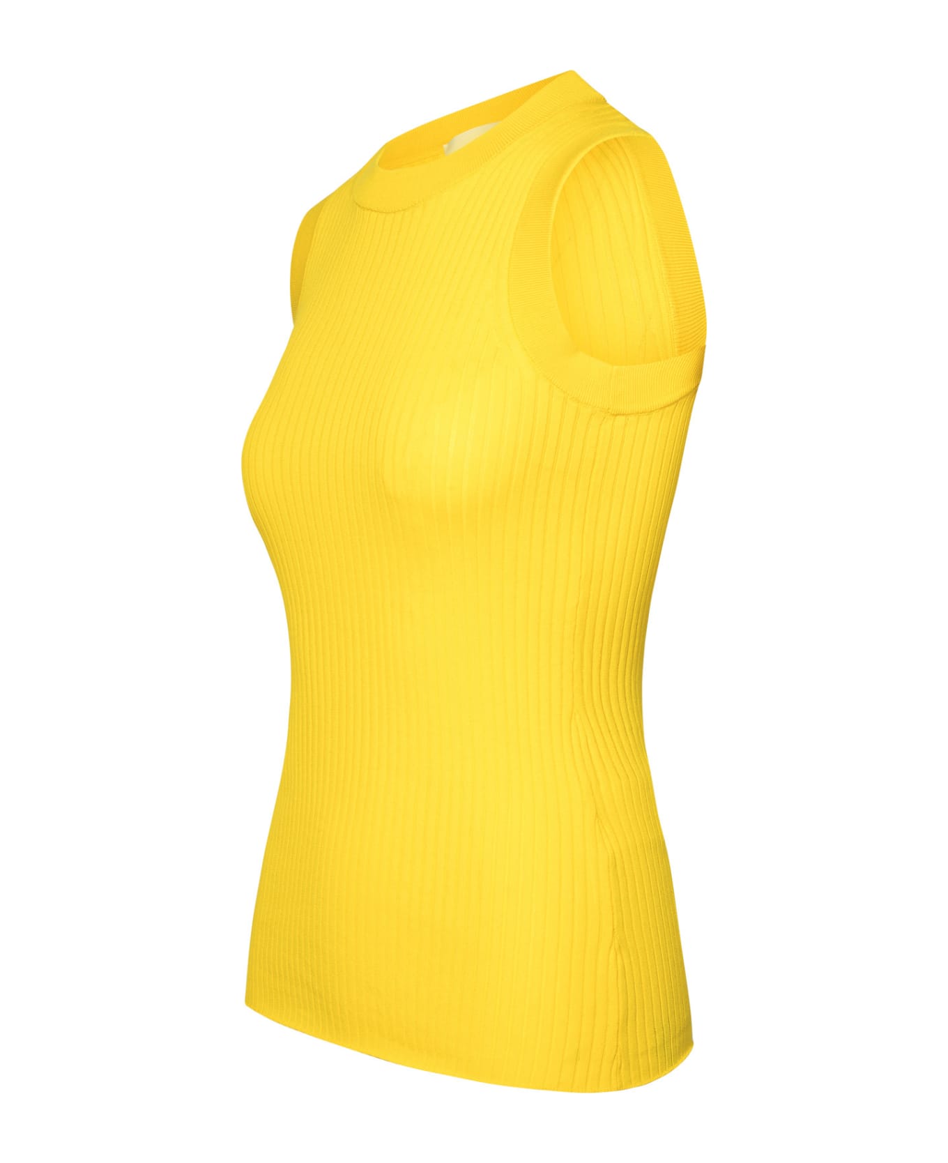 SportMax Yellow Cotton Tank Top - Yellow