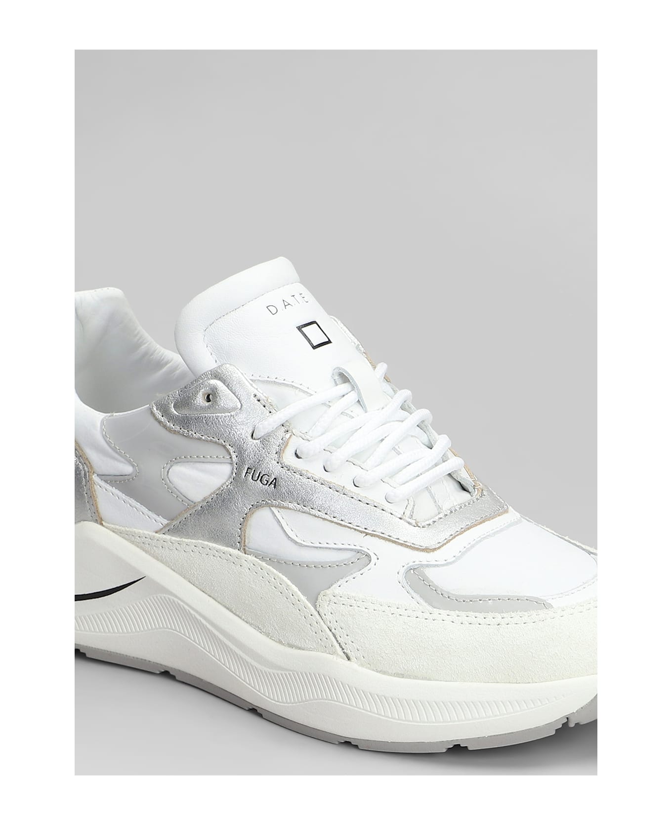 D.A.T.E. Fuga Sneakers In White Suede And Leather - white