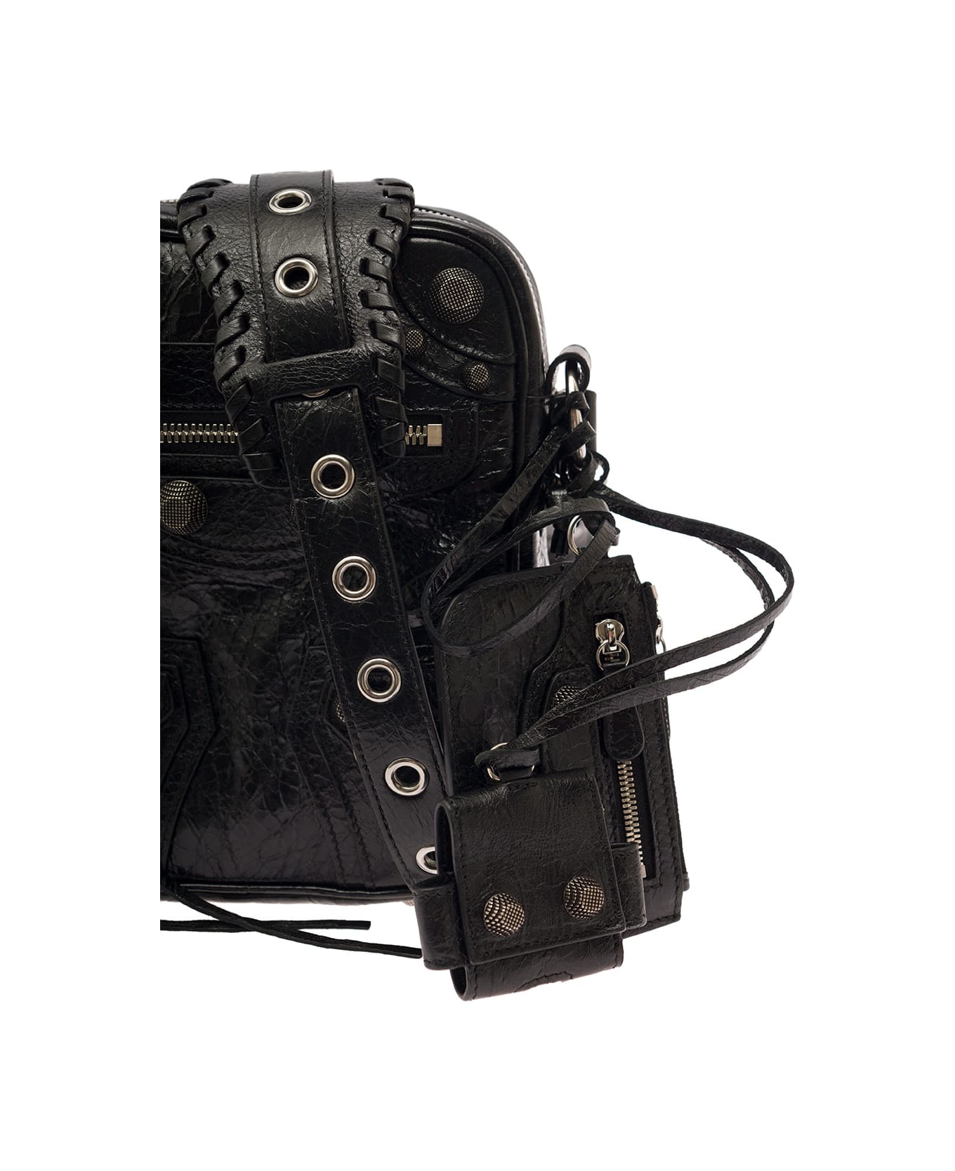 Balenciaga 'le Cagole M' Black Shoulder Bag With Airpods Pro