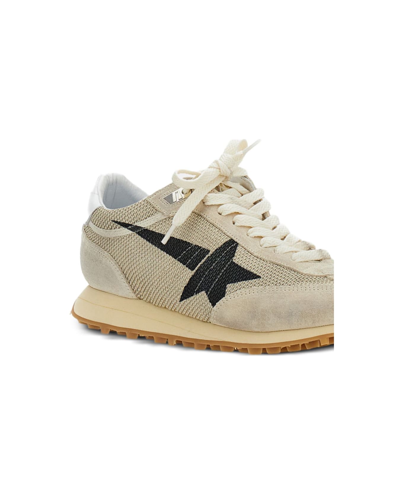 Golden Goose Low-top Lace-up Sneakers With Star Detail - Beige