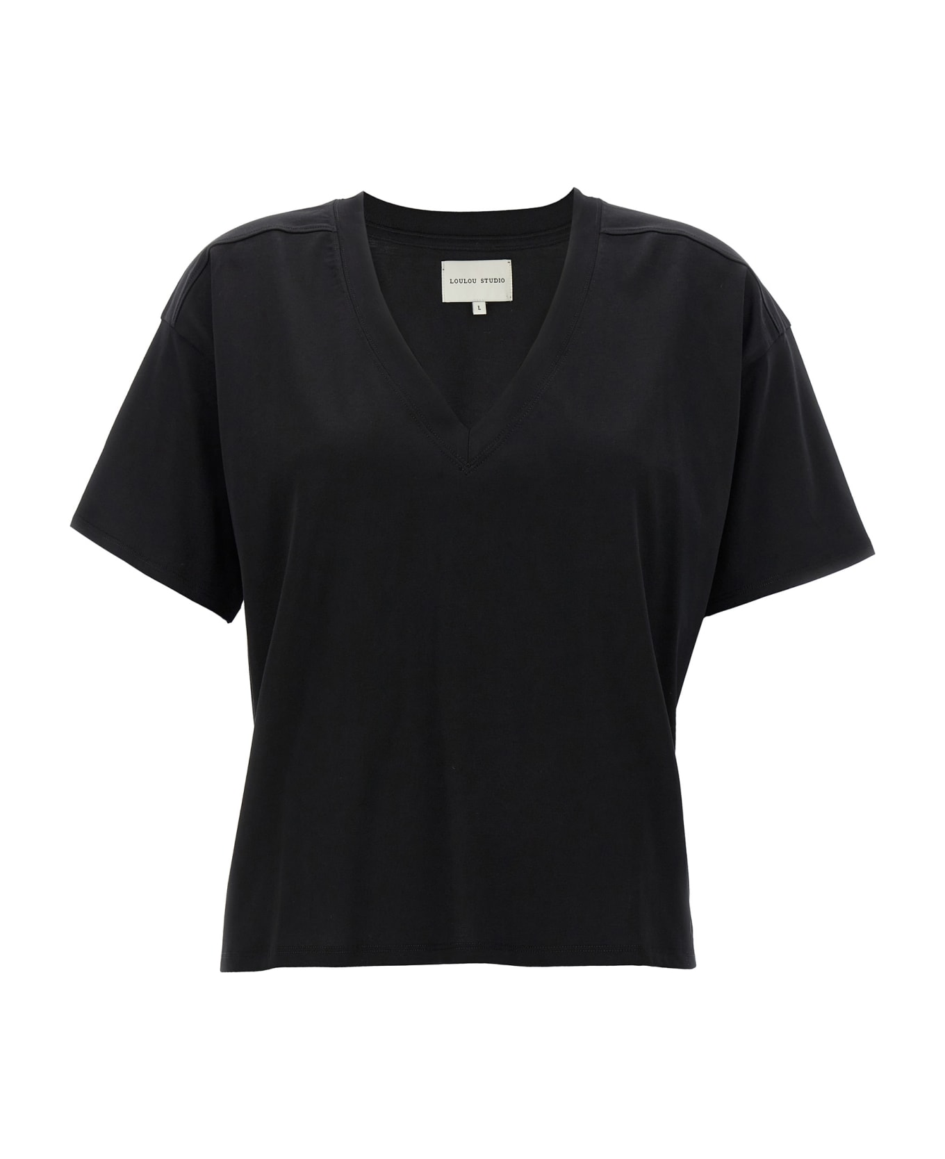 Loulou Studio V-neck T-shirt - Black  