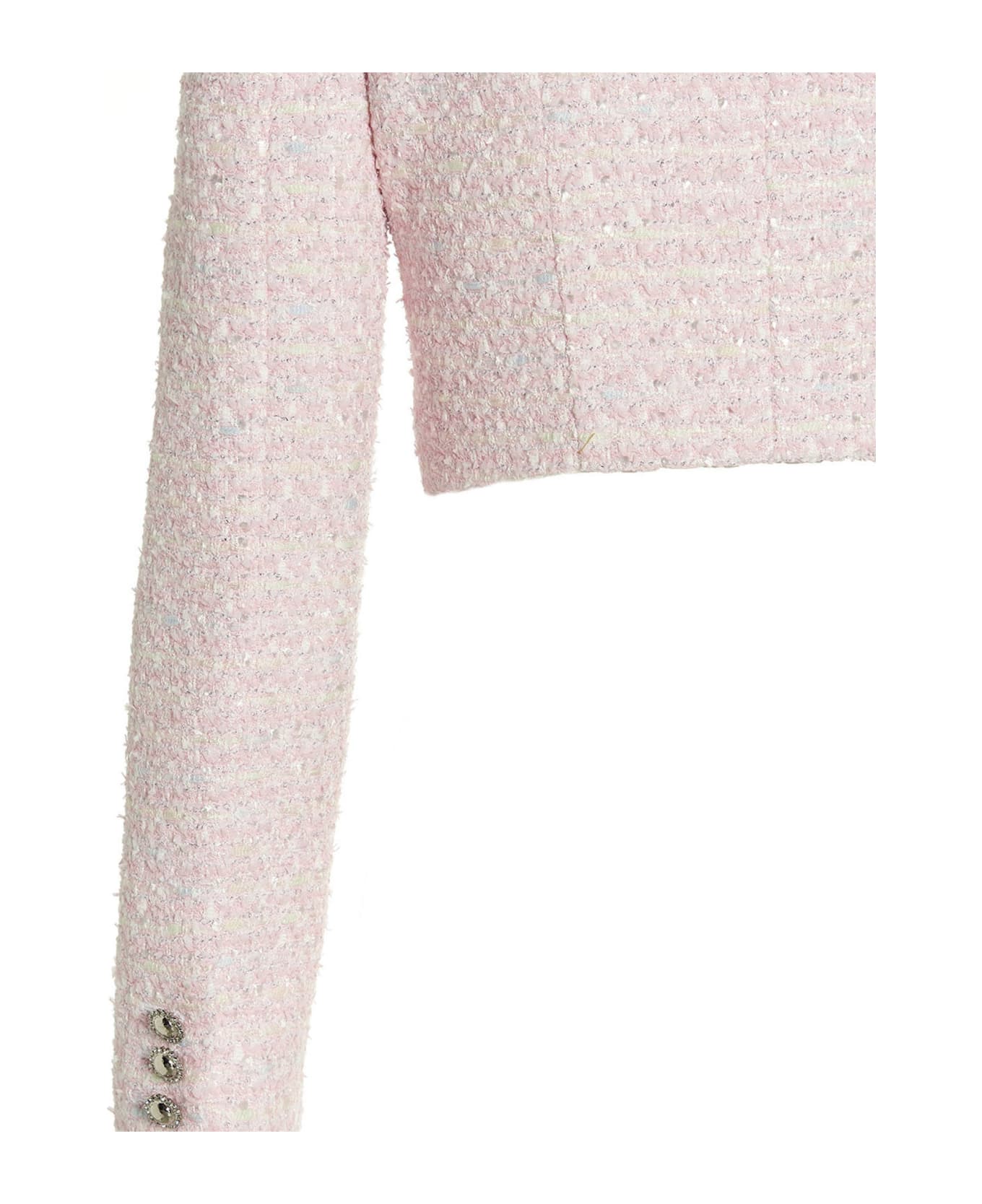Alessandra Rich 'tweed Lurex' Cropped Jacket - PINK/WHITE