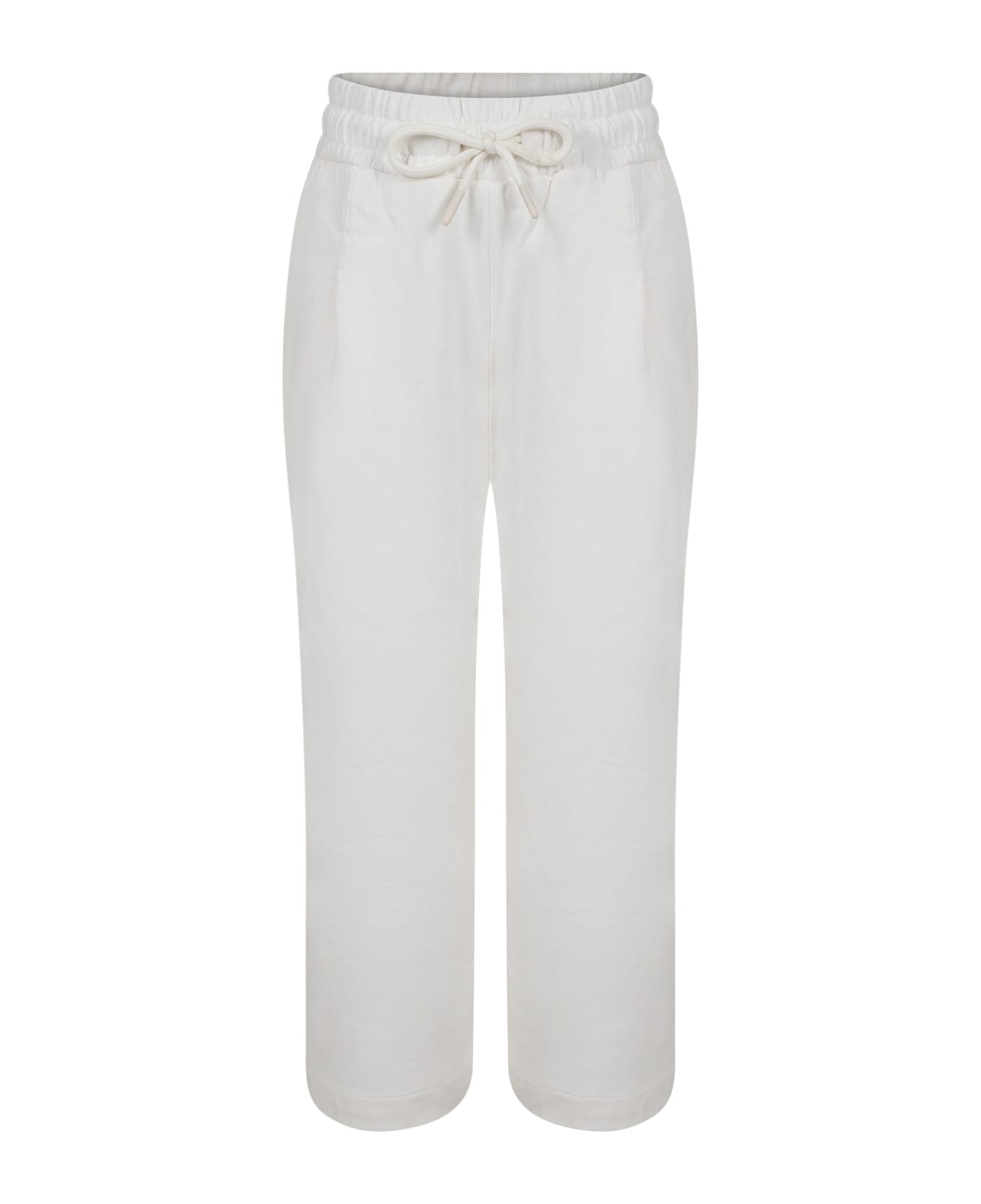 MSGM Ivory Trousers For Girl With Logo - Crema