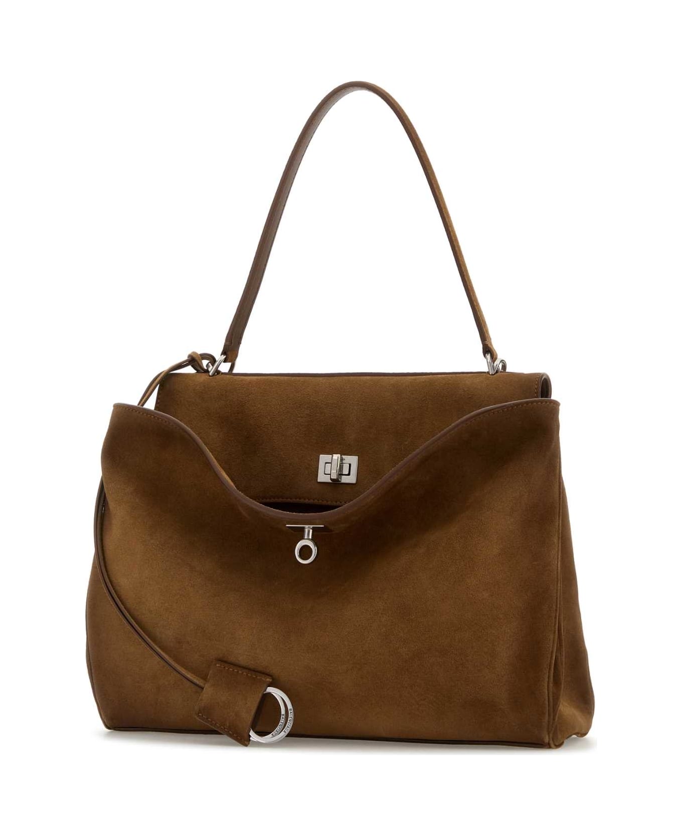 Balenciaga Brown Suede Medium Rodeo Handbag - CAMEL