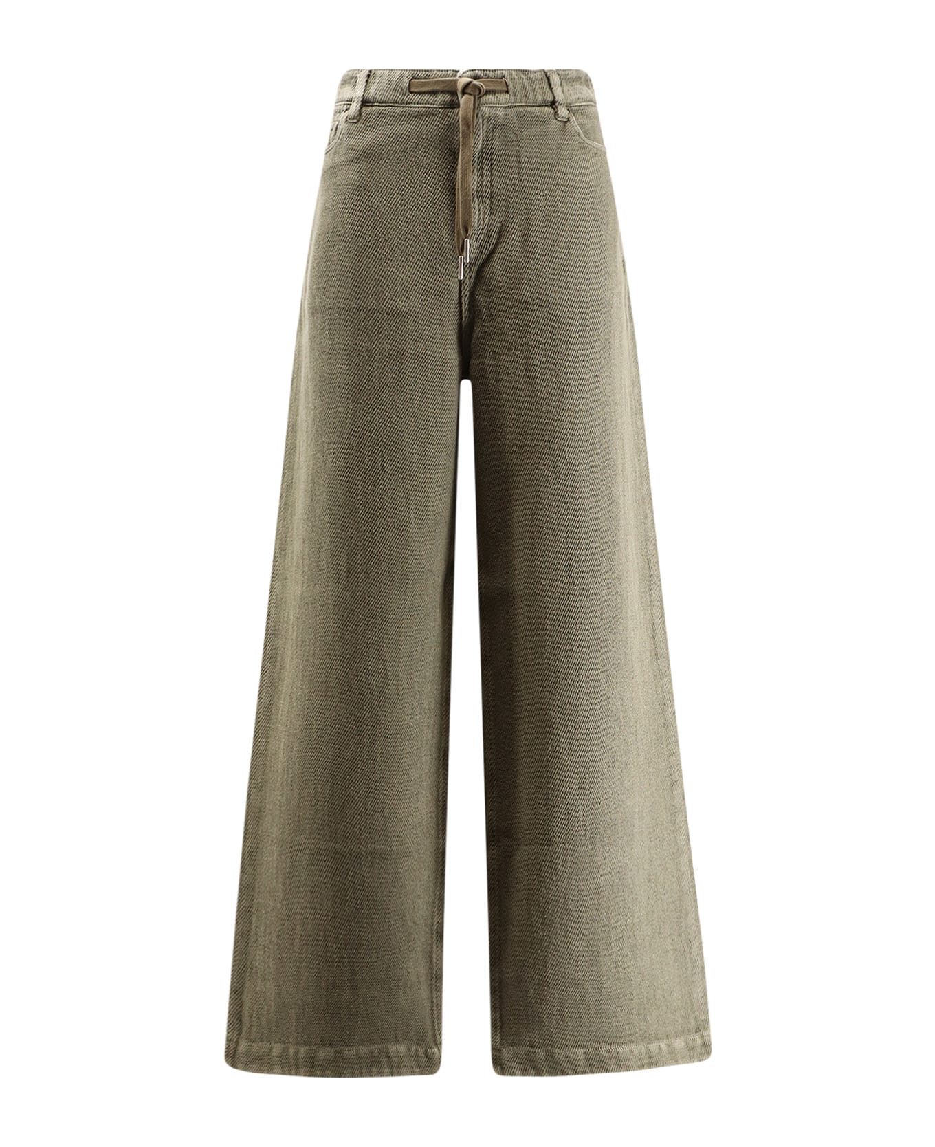 Golden Goose Ortensia Cotton And Linen Trousers - IVY GREEN