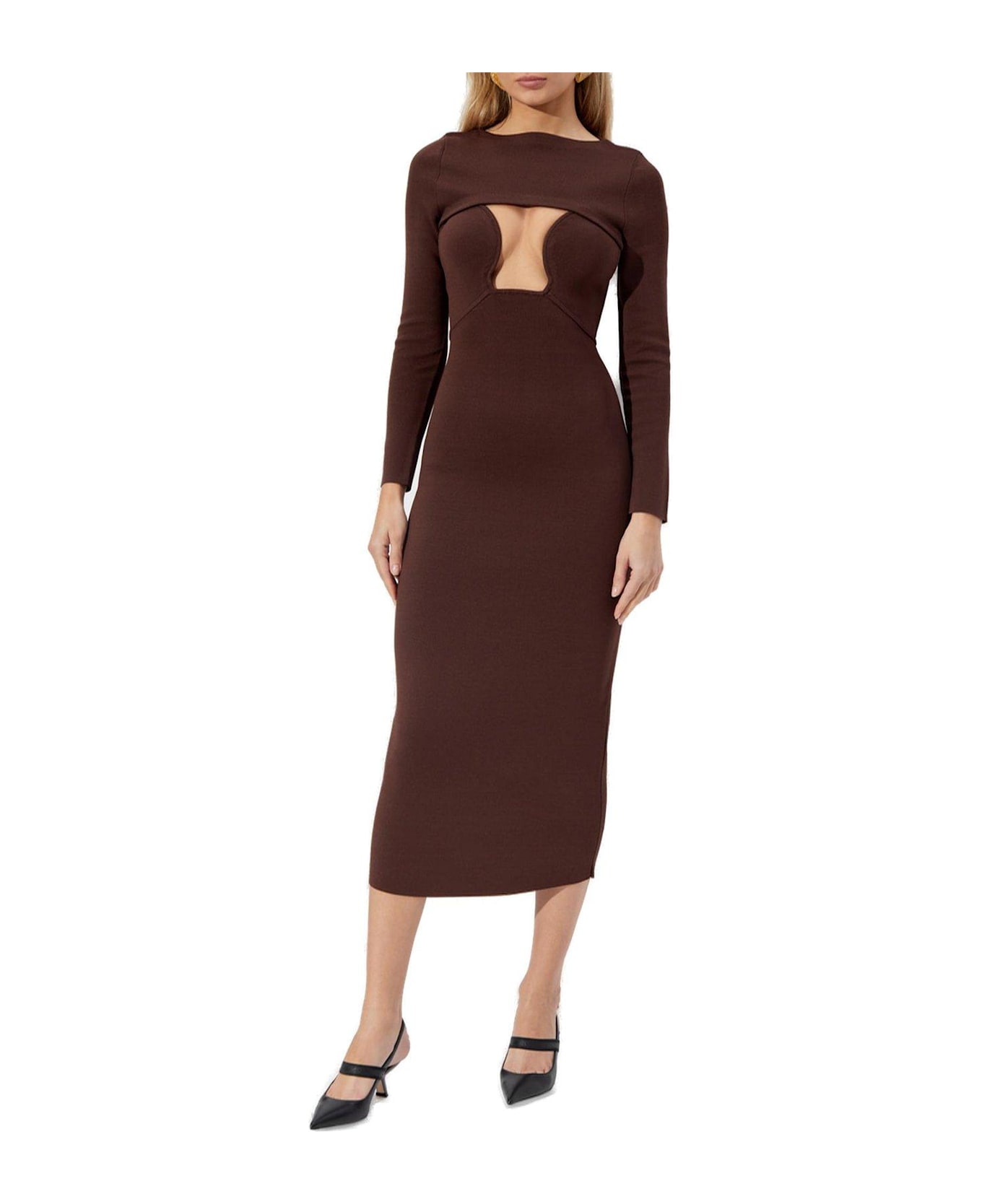 Cult Gaia Jenny Knitted Dress - BROWN