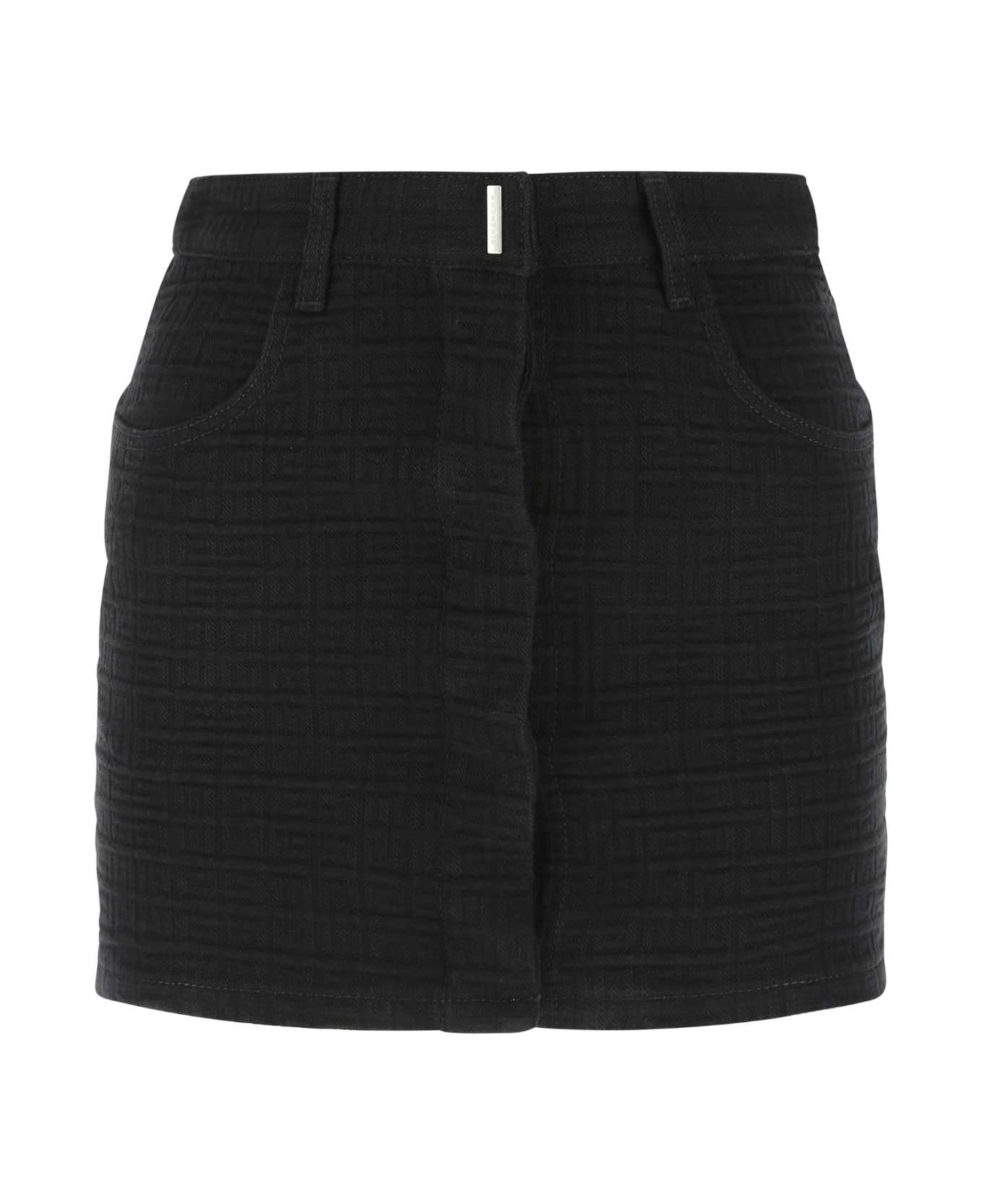 Givenchy Black Denim Mini Skirt - 001 スカート