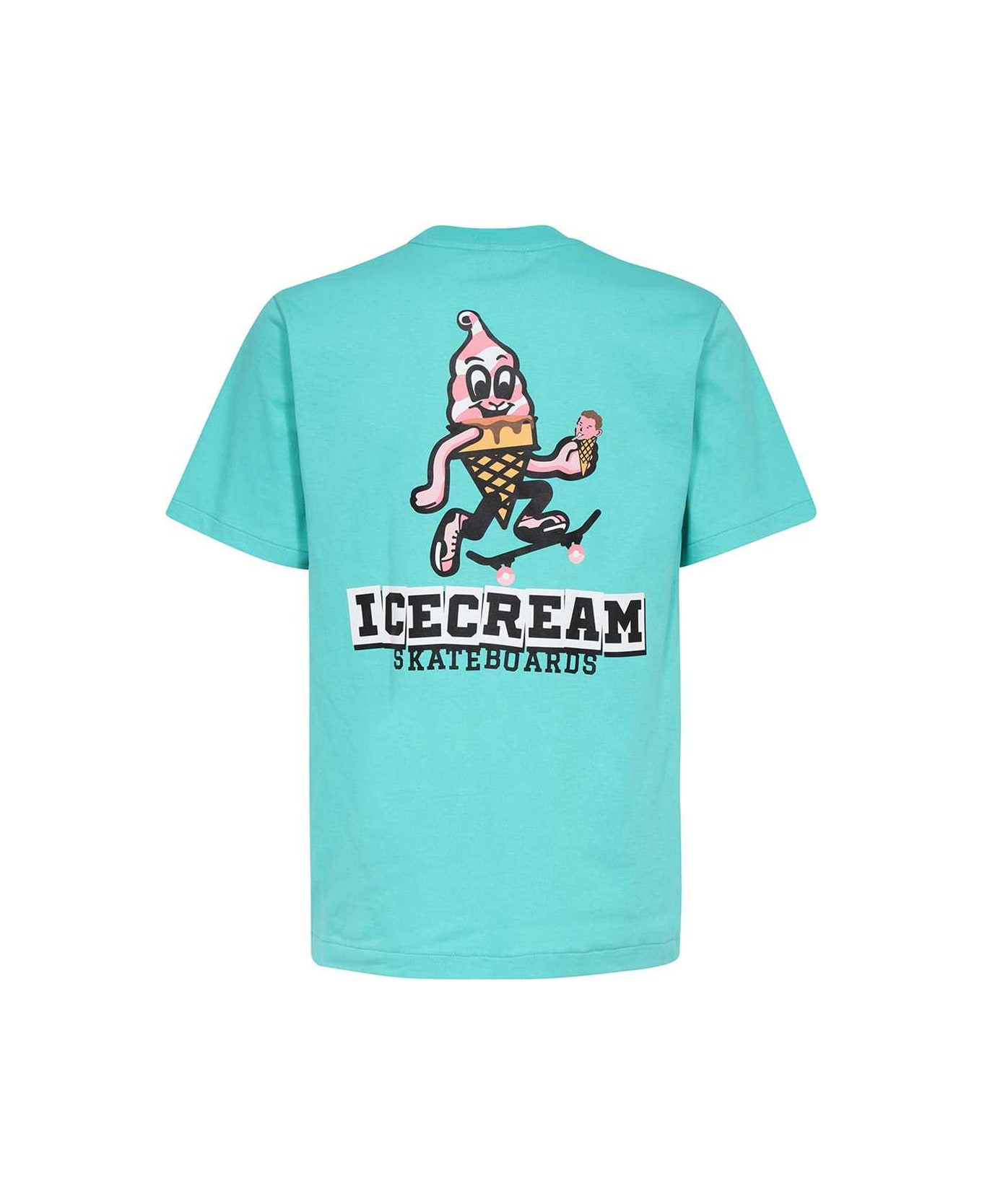 Icecream Printed Cotton T-shirt - green