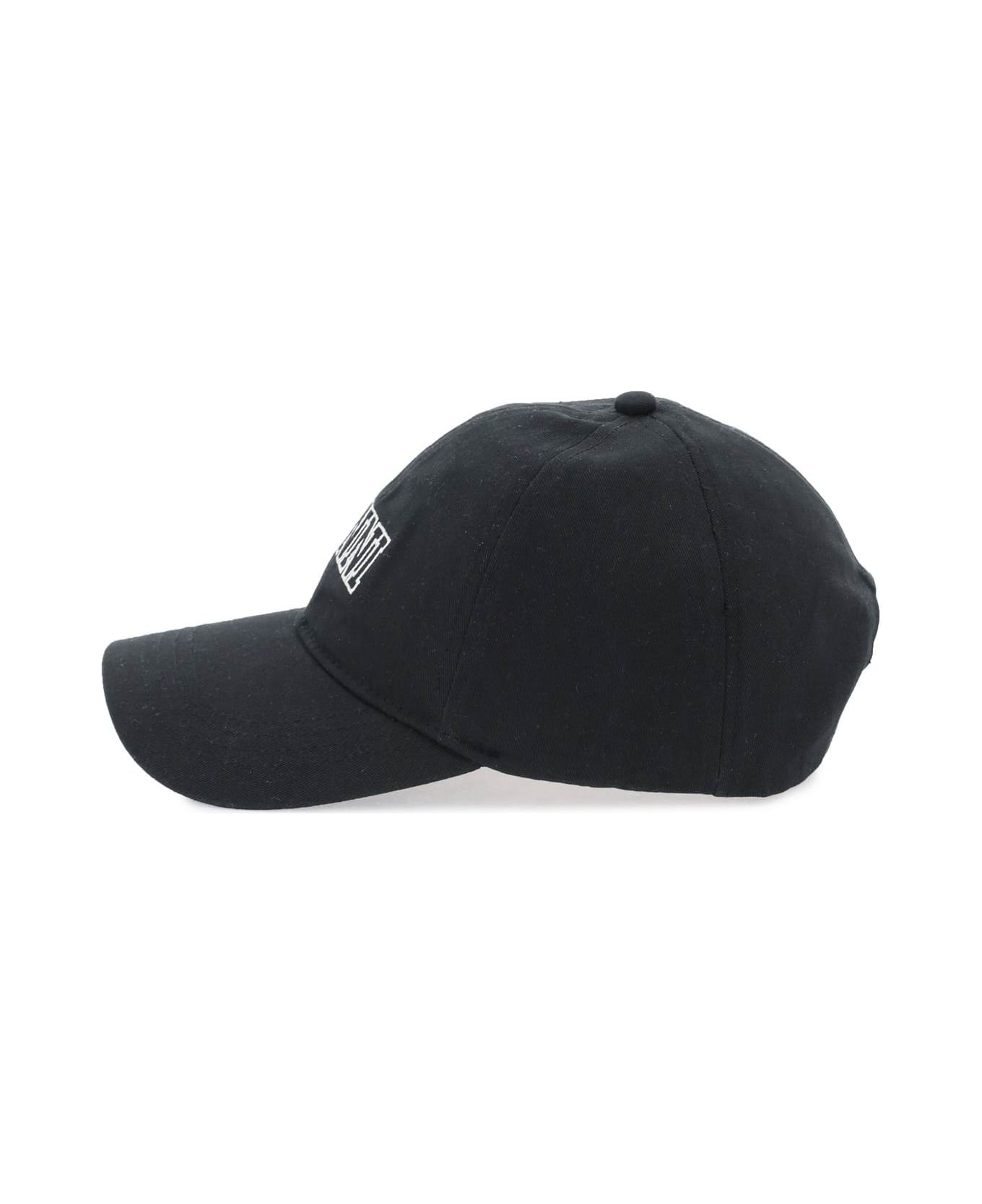 Ganni Black Cotton Hat - BLACK