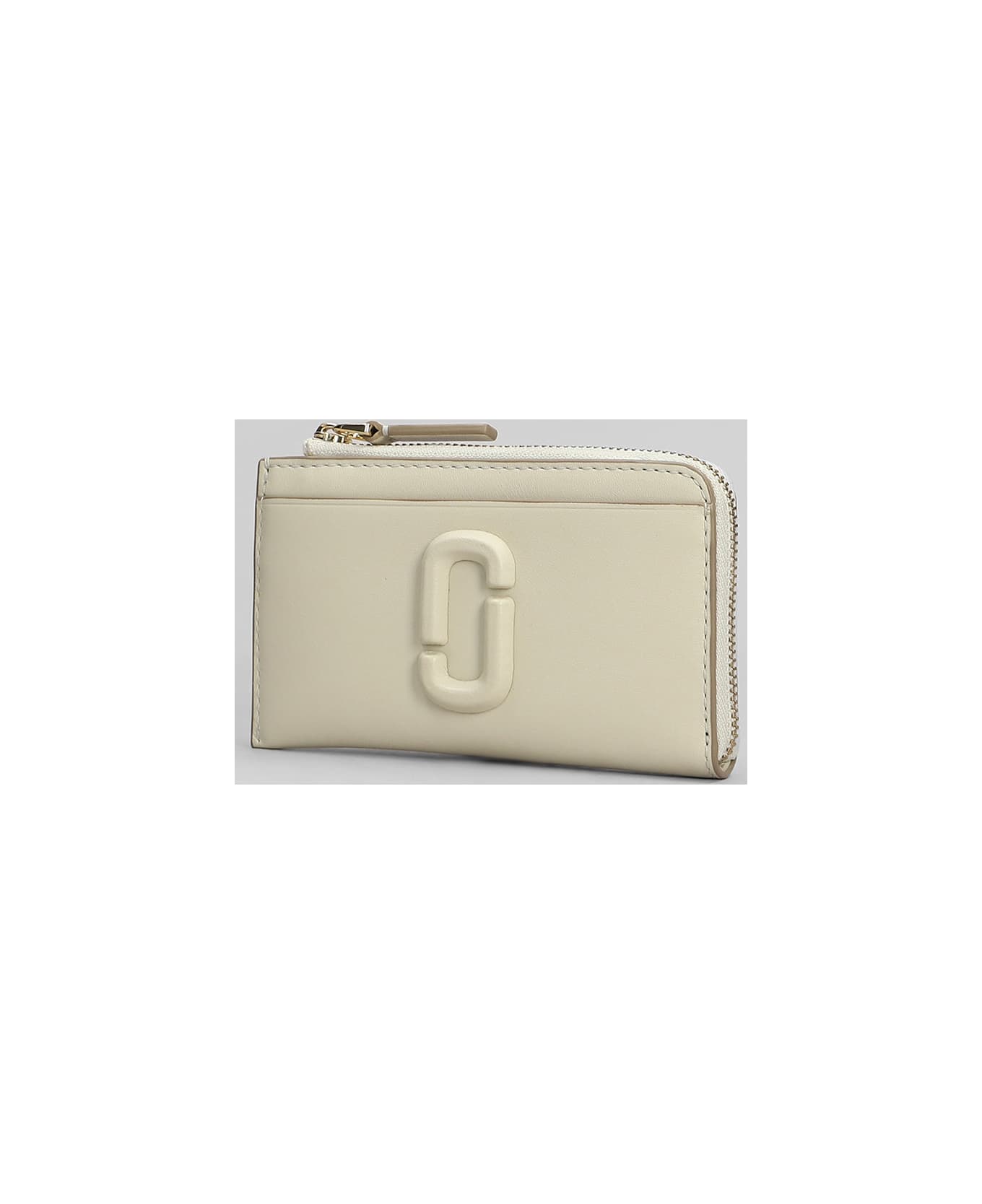 Marc Jacobs The Top Zip Wallet Wallet In Beige Leather - beige